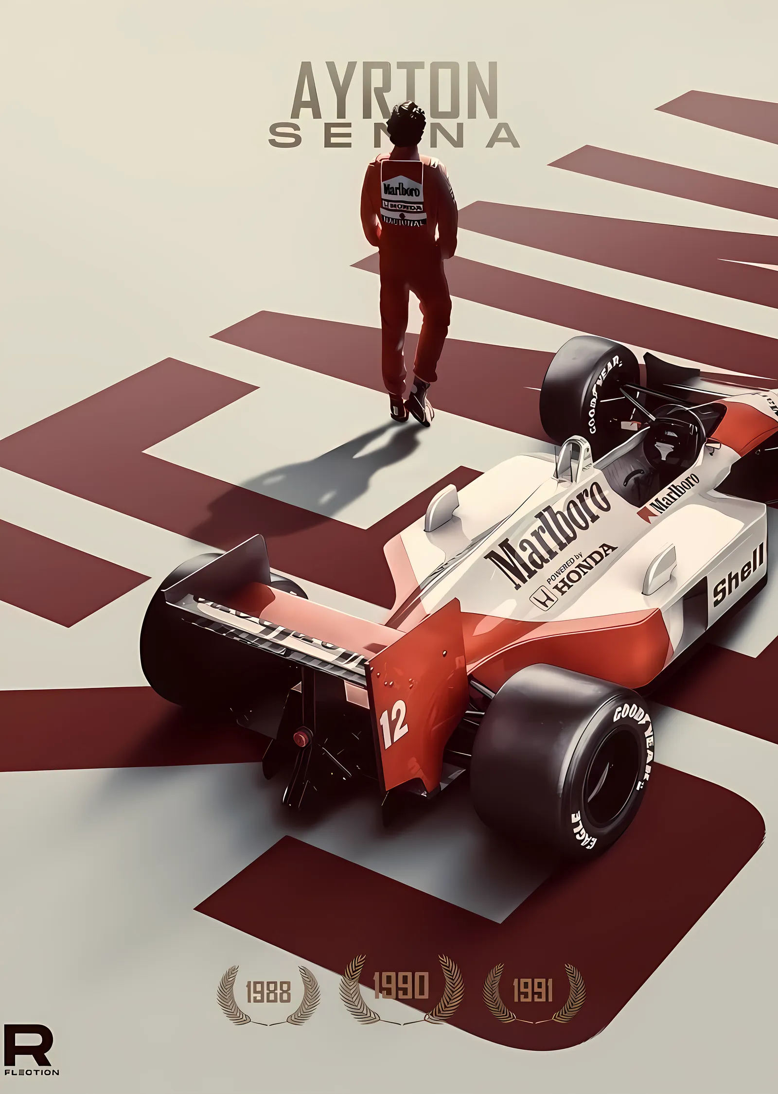 Ayrton Senna: Formula 1 Arabası metal tablo