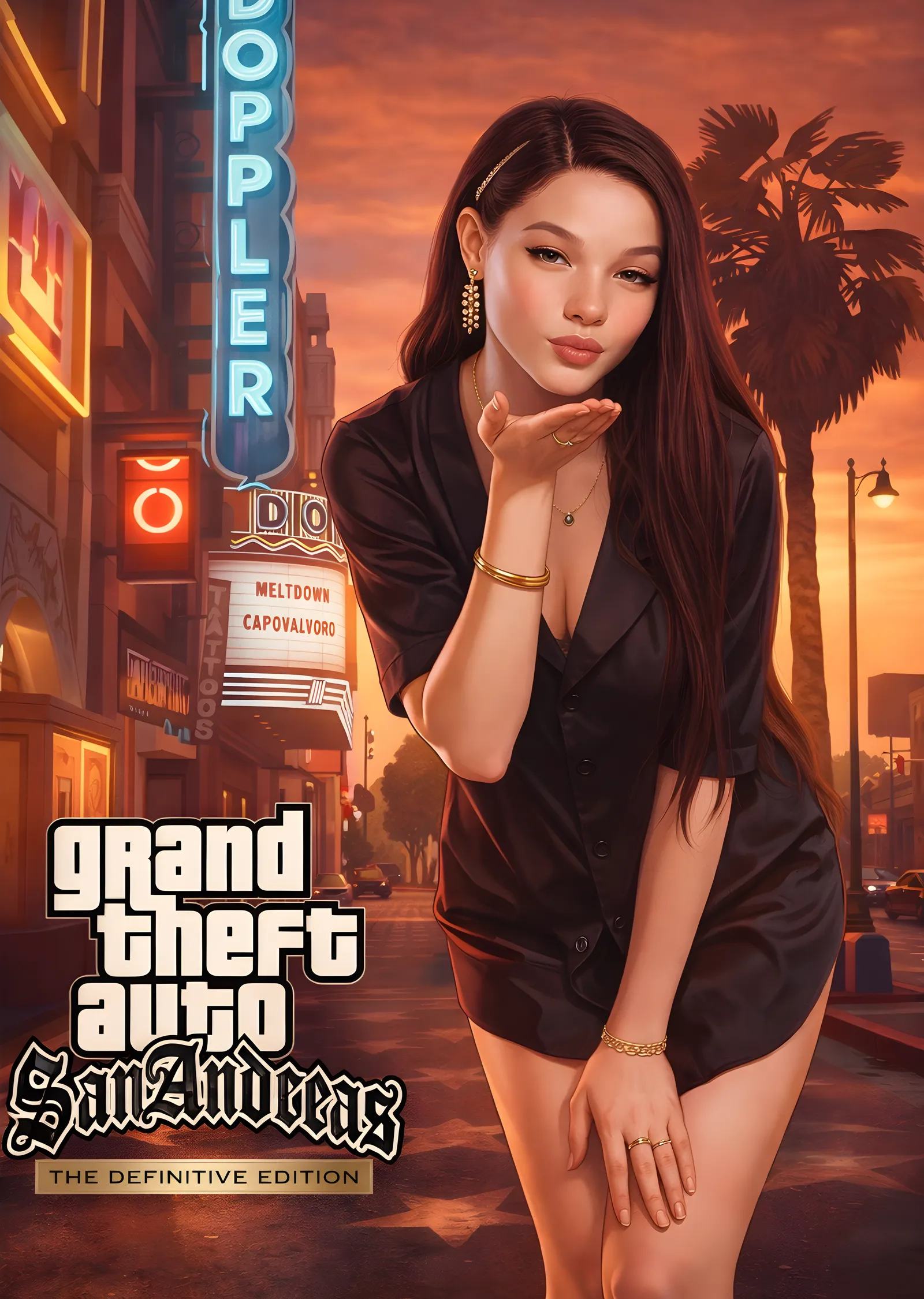 Grand Theft Auto: San Andreas - Gün Batımı metal tablo
