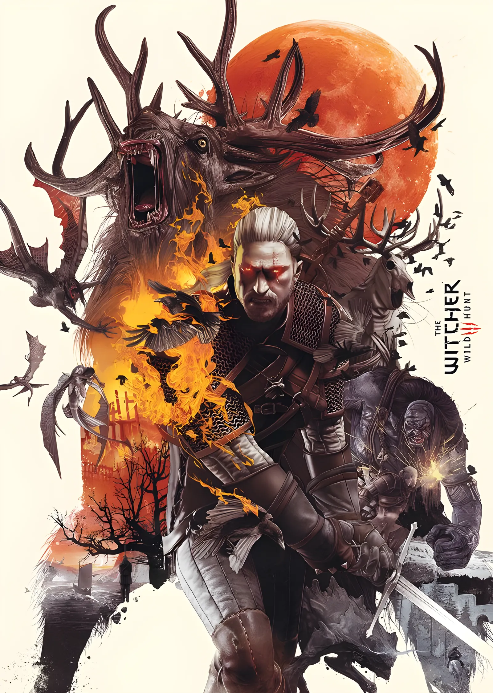 The Witcher: Kızıl Ay ve Geyik metal tablo