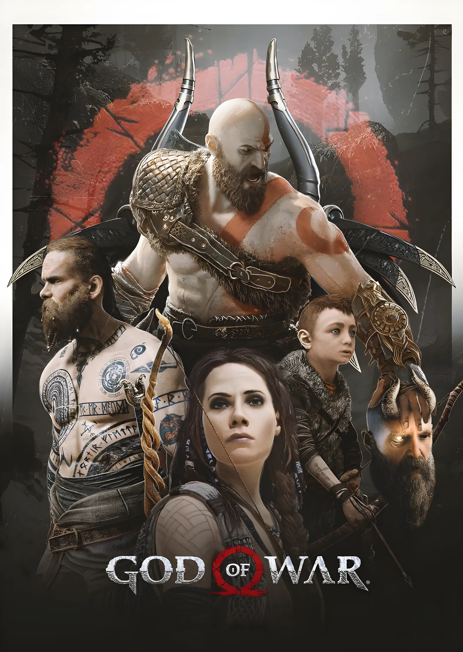 God of War: Aile Kadrosu metal tablo