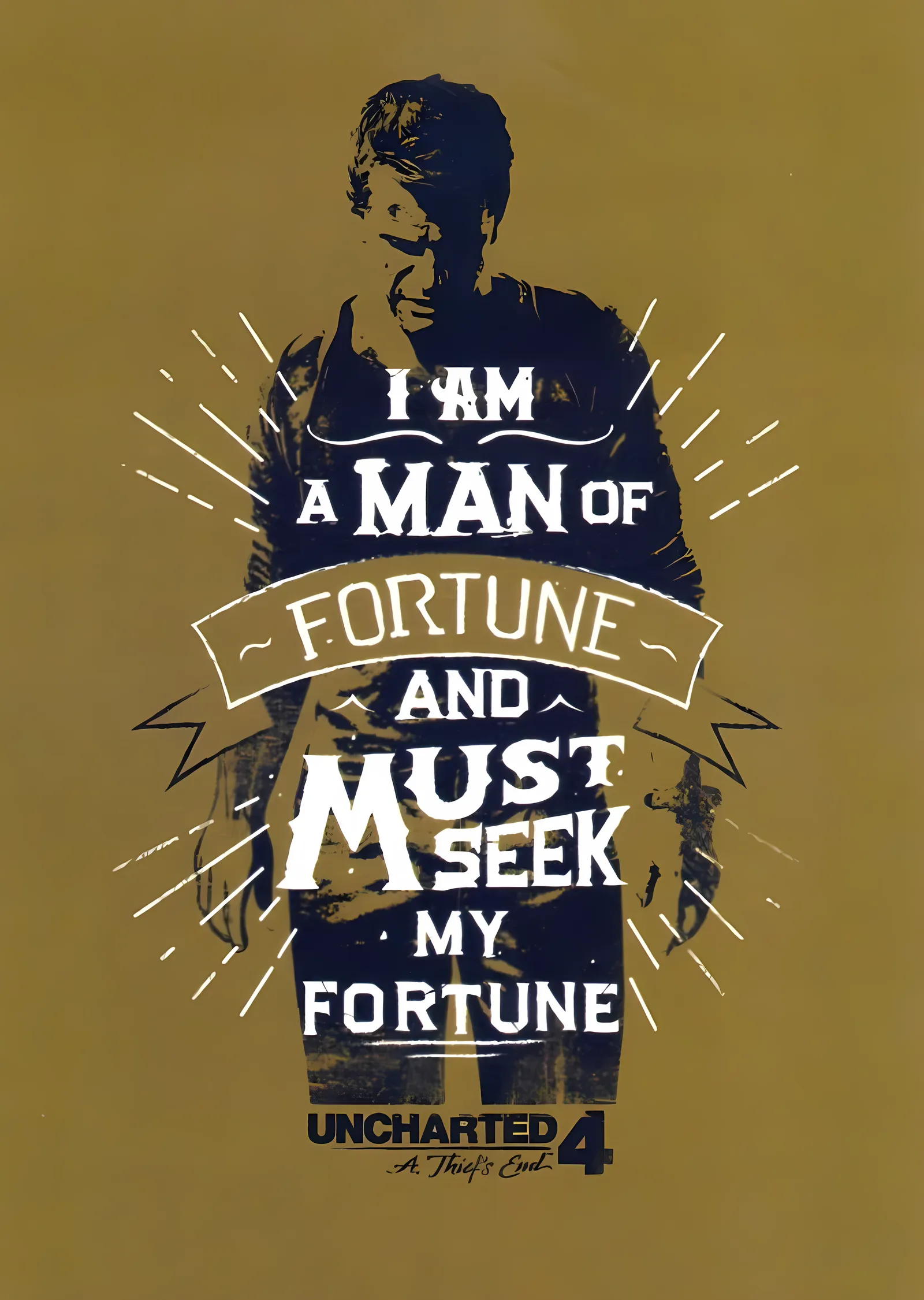 Uncharted 4 - I Am a Man of Fortune metal tablo