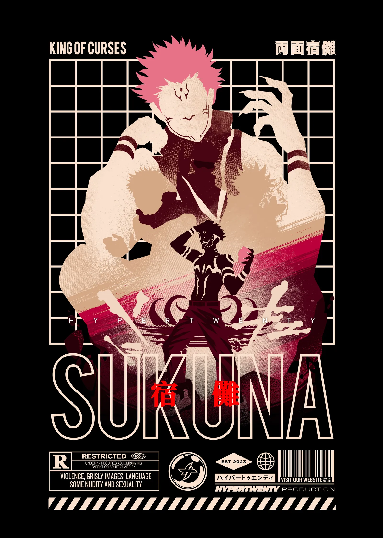 Sukuna - King of Curses metal tablo