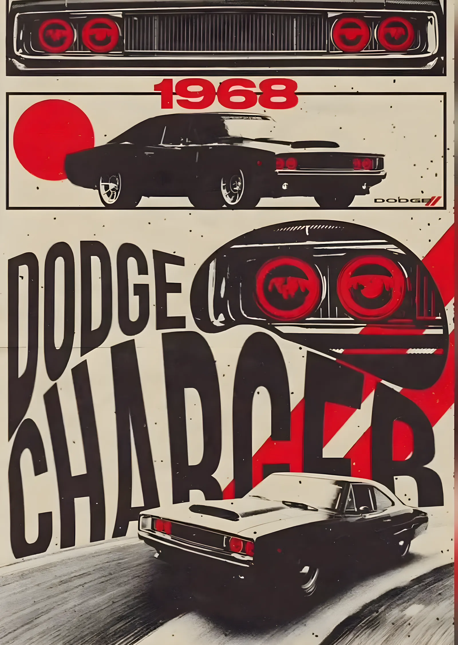 1968 Dodge Charger Vintage metal tablo
