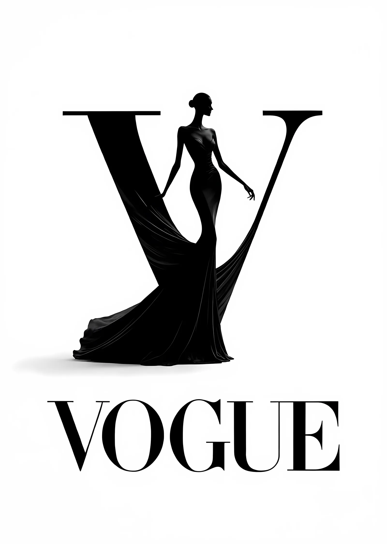Vogue: Akşam Elbisesi Silueti metal tablo