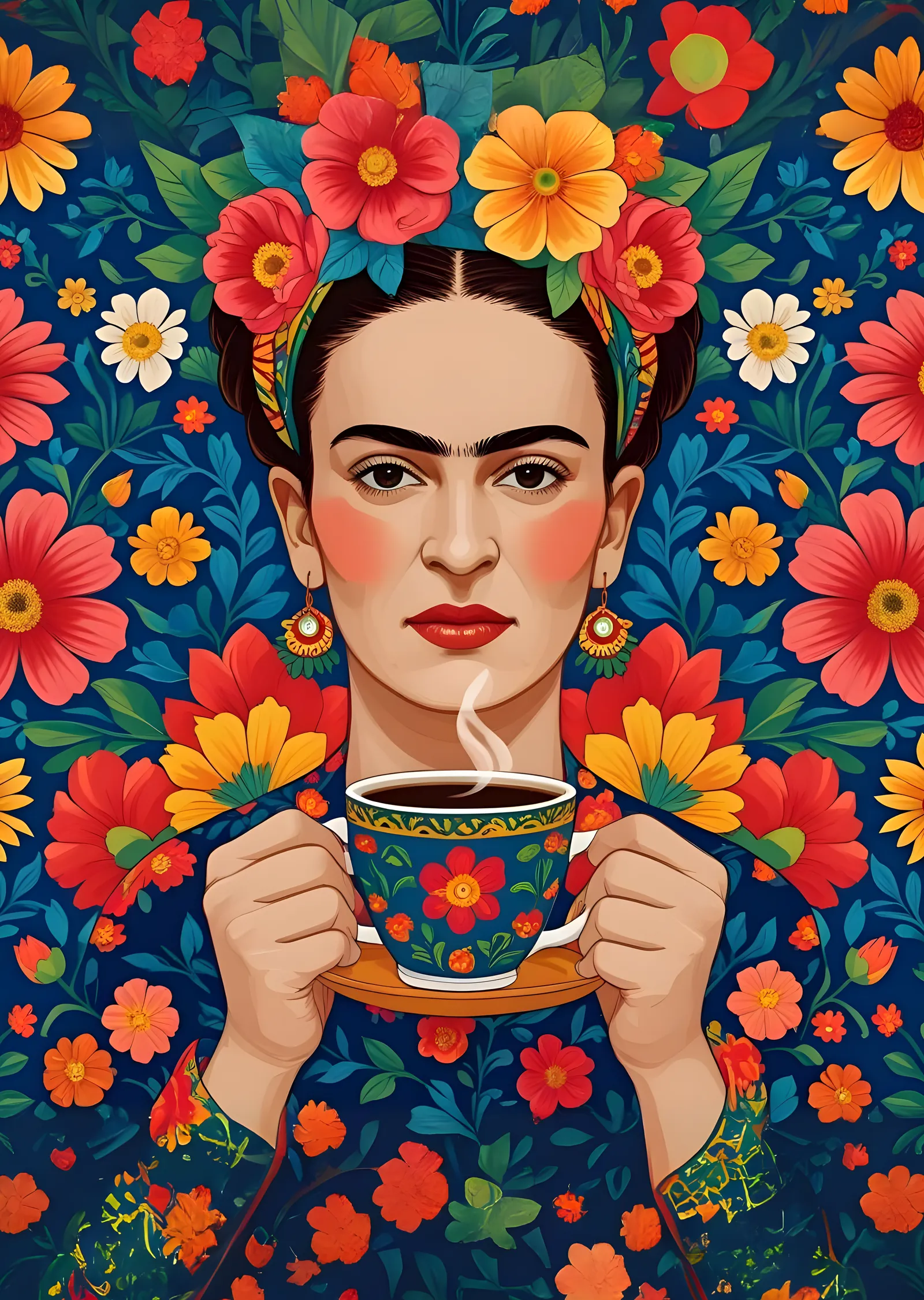 Frida Kahlo: Renkli Otoportre metal tablo