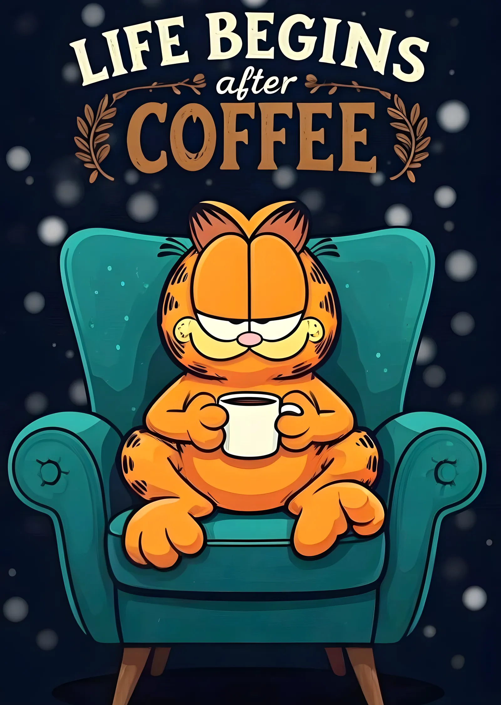 Garfield: Life Begins After Coffee metal tablo