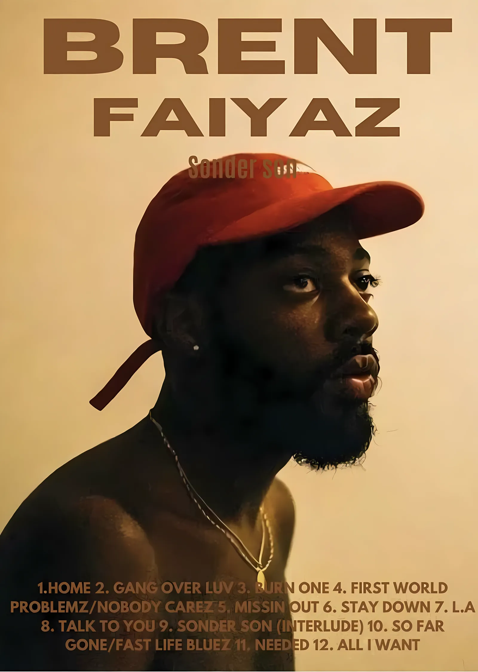 Brent Faiyaz: Sonder Son metal tablo