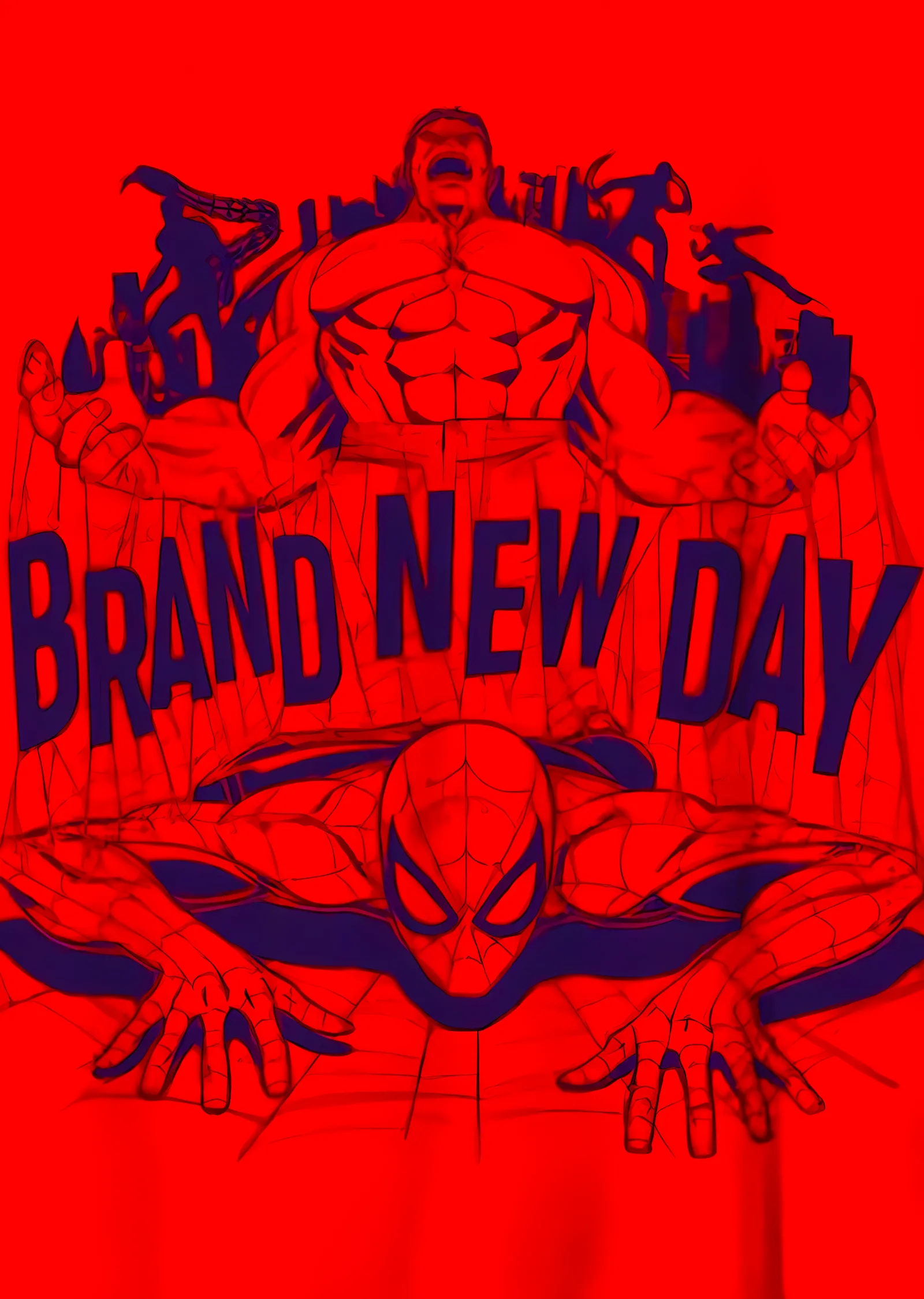 Brand New Day: Kırmızı Zemin metal tablo