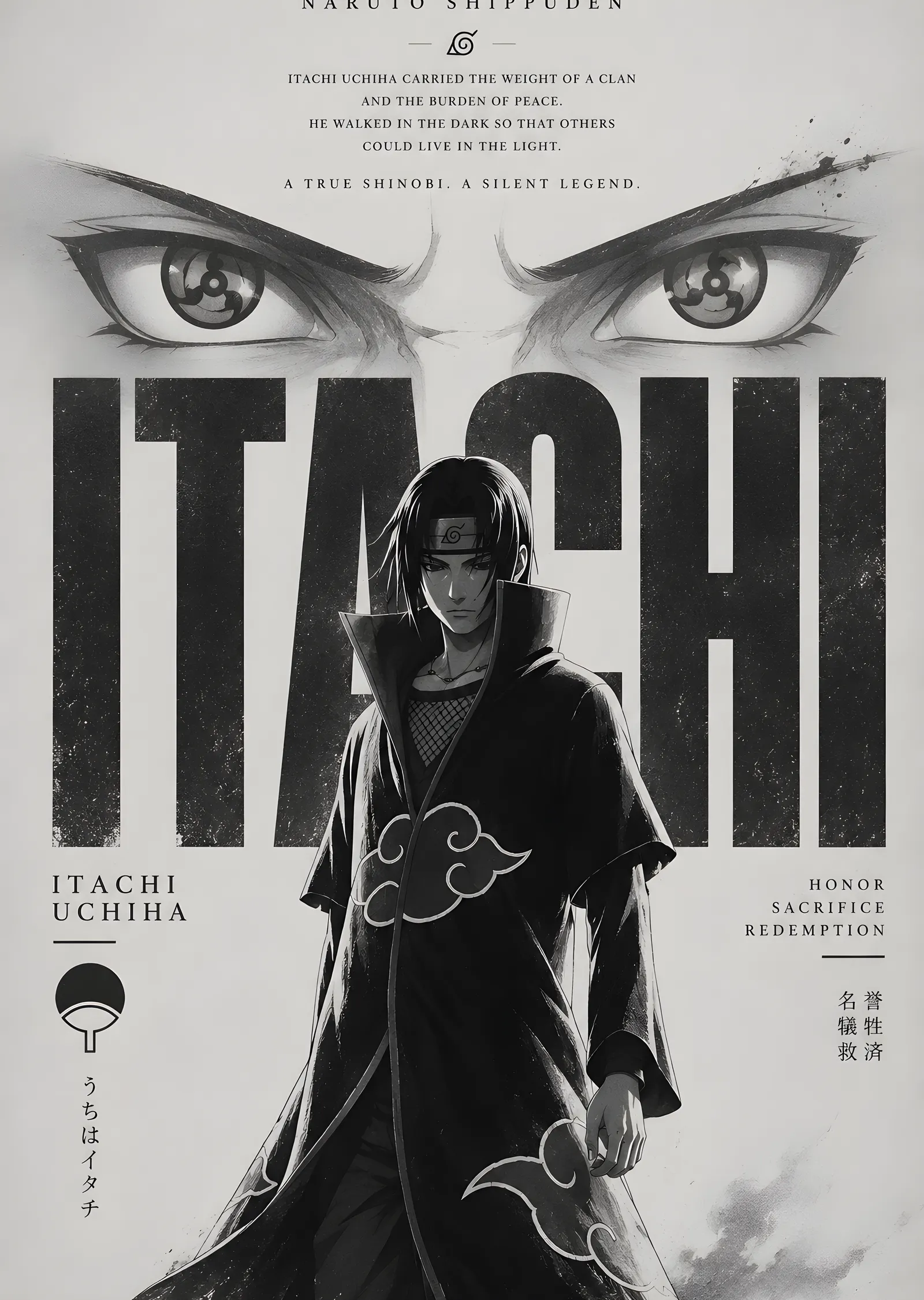 Naruto - Uchiha Itachi: Onur ve Fedakârlık metal tablo