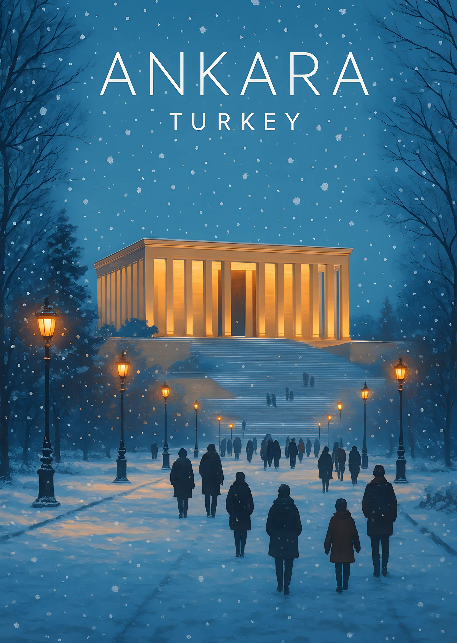 Ankara: Anıtkabir Kış Manzarası metal tablo