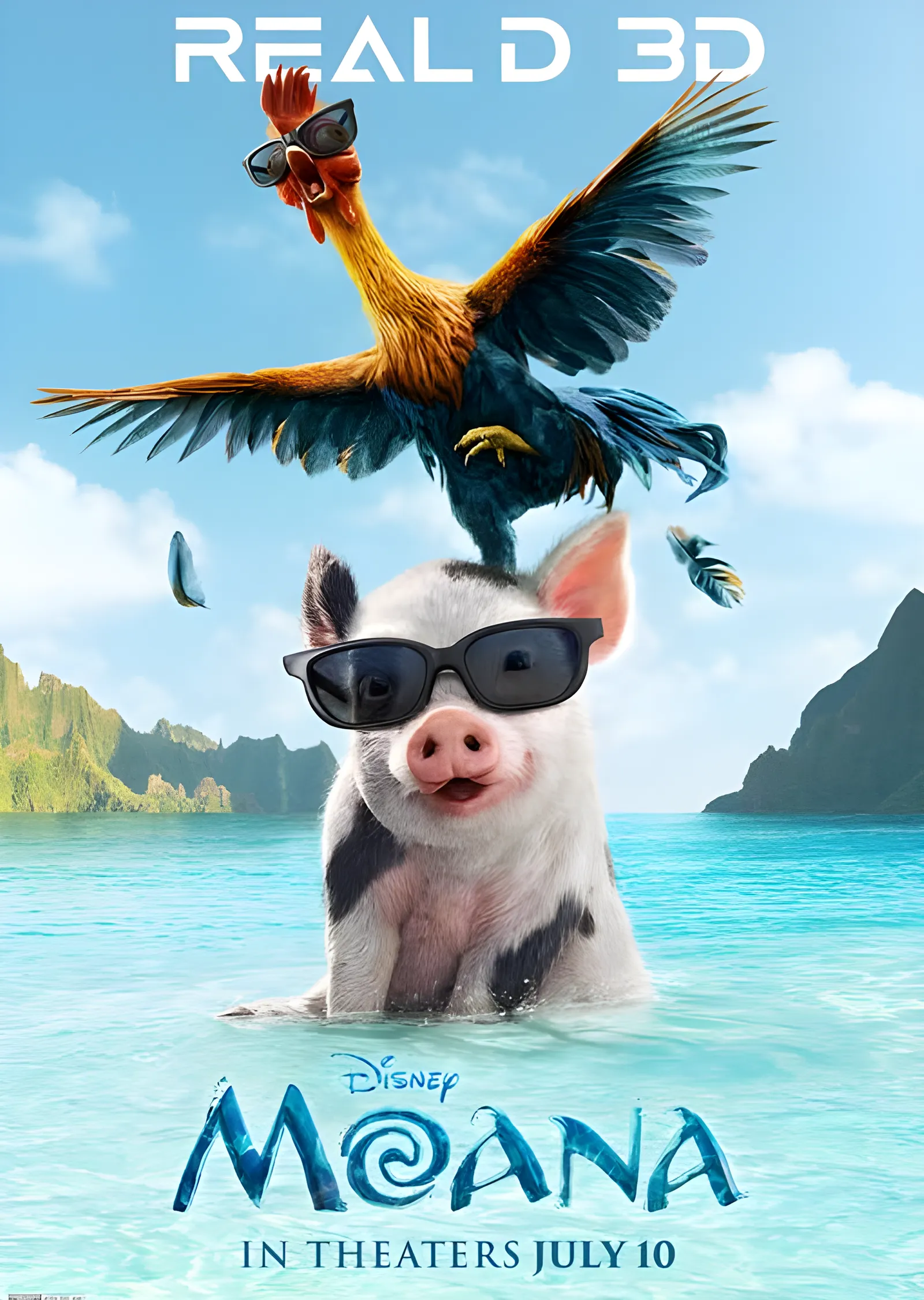 Moana: Heihei ve Pua metal tablo