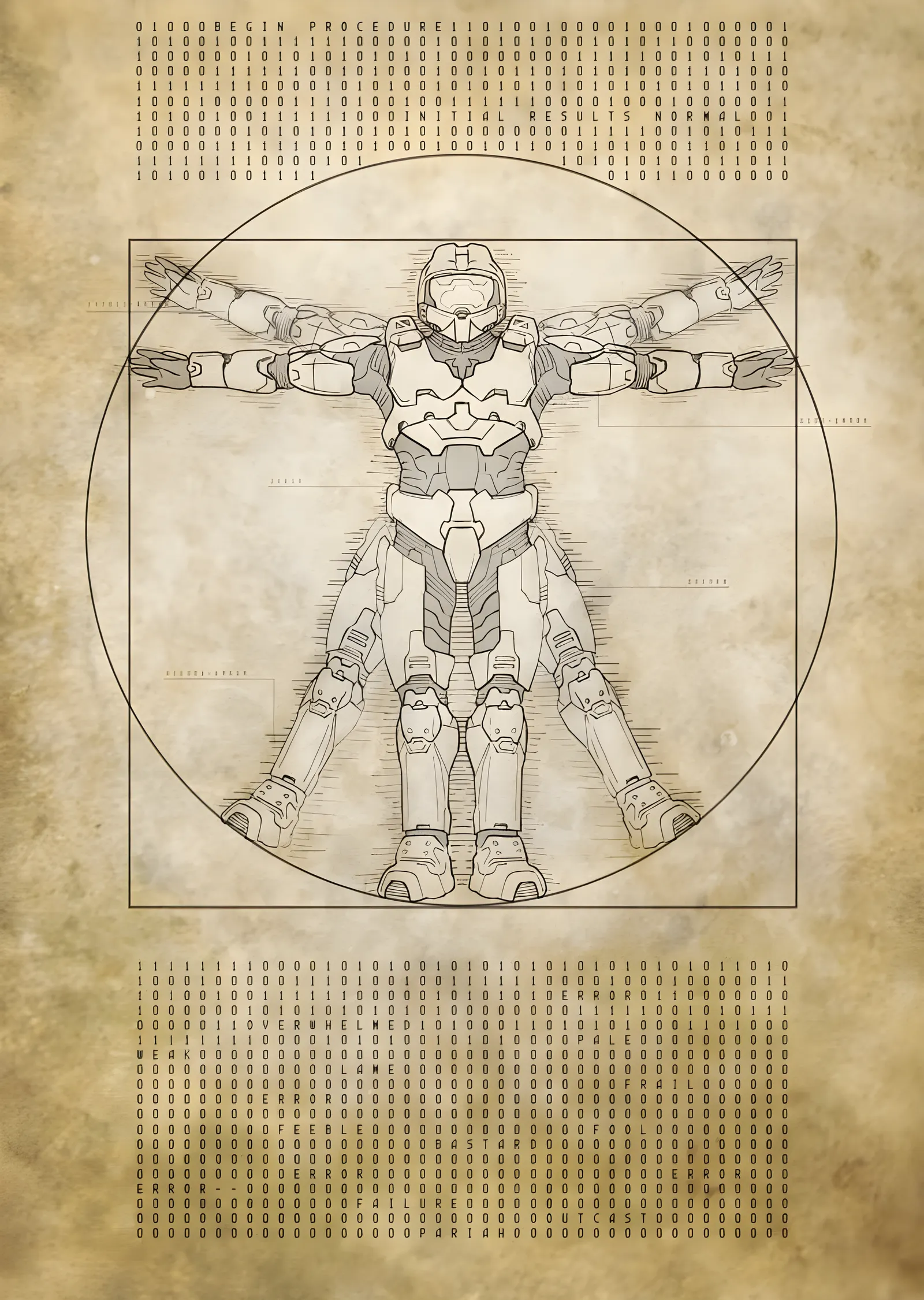 Vitruvius Zırhı metal tablo