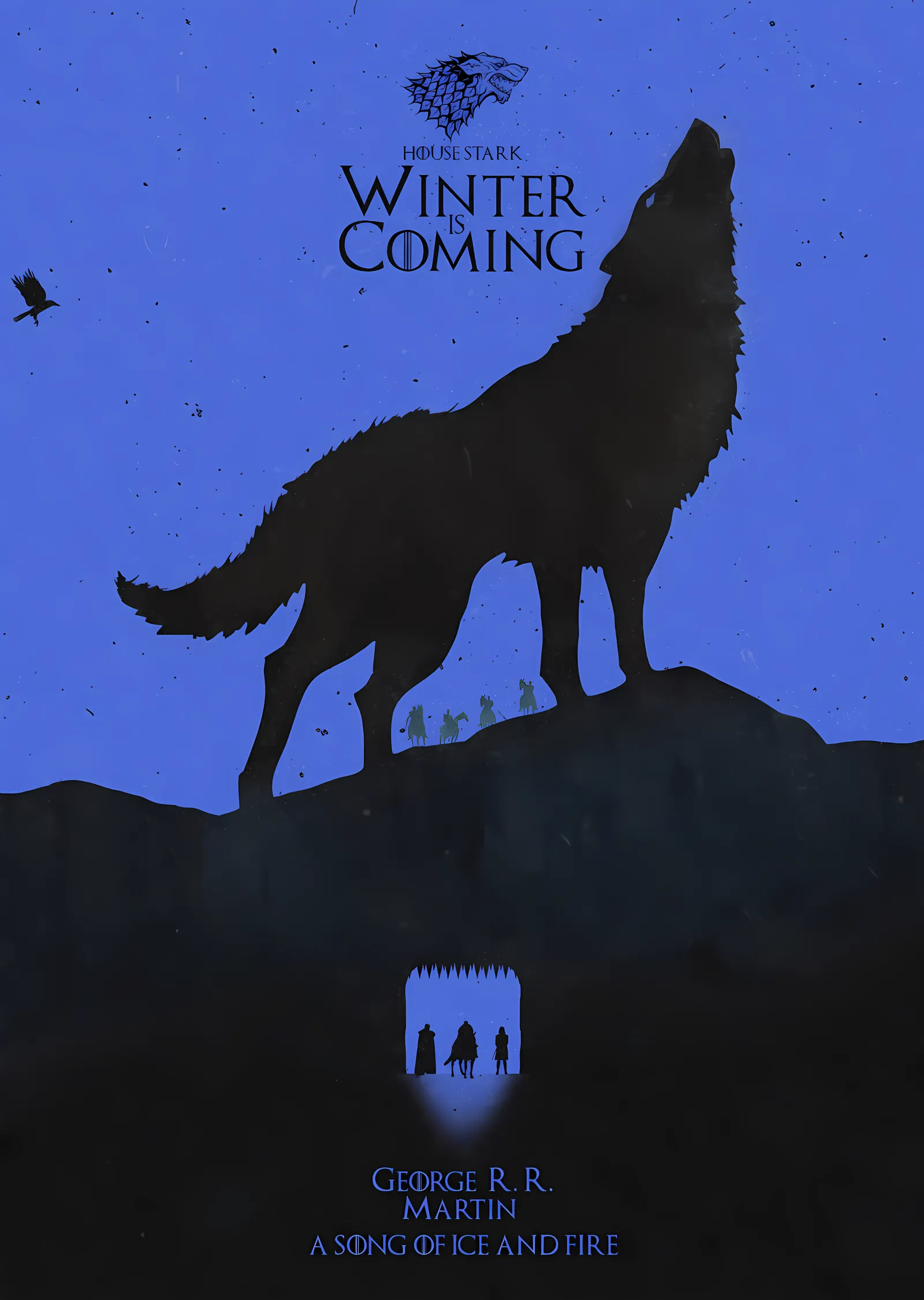 Game of Thrones: Winter is Coming - Mavi Gökyüzünde Kurt metal tablo
