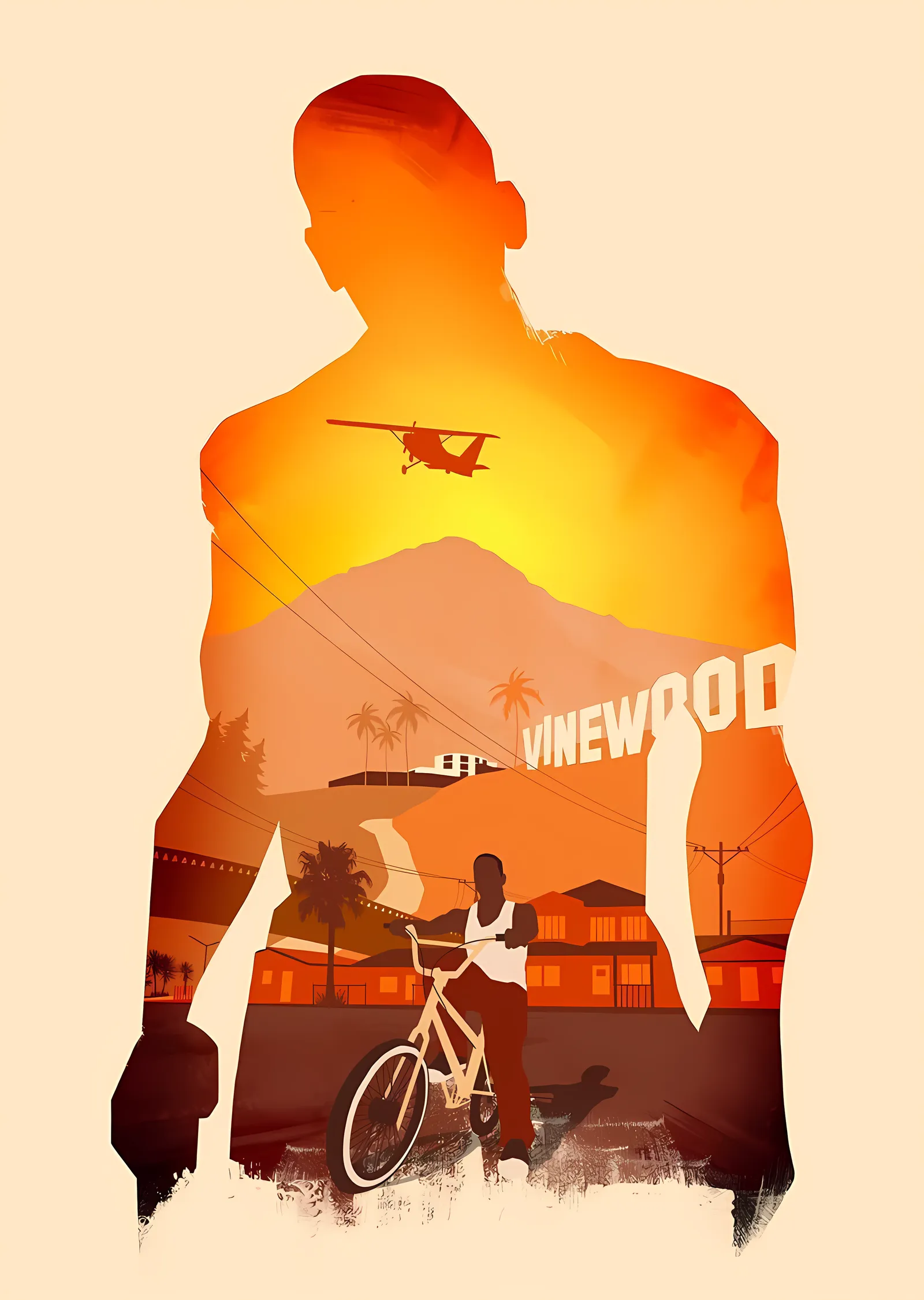 GTA V - Vinewood Gün Batımı metal tablo