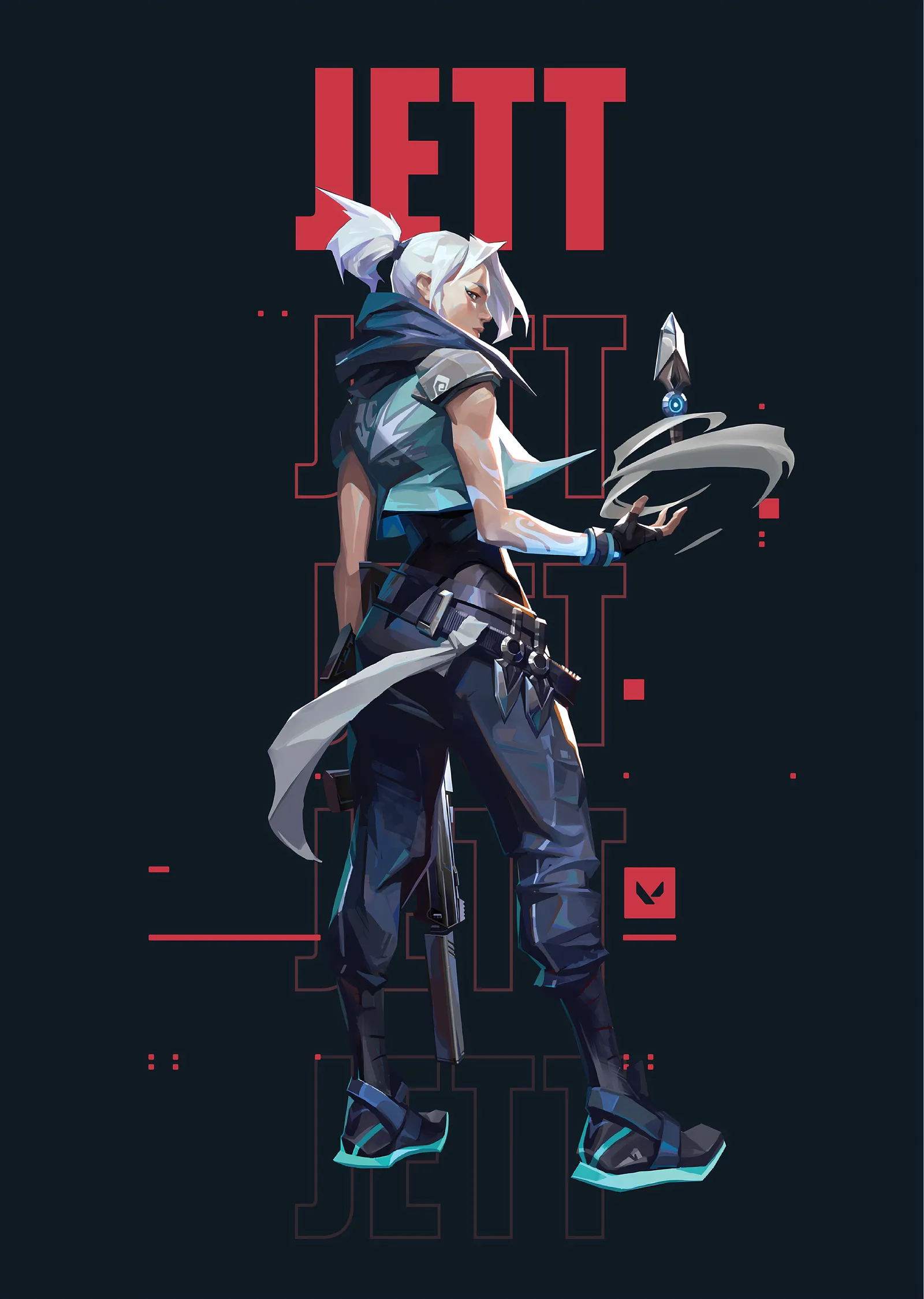 Jett: Valorant Agent metal tablo