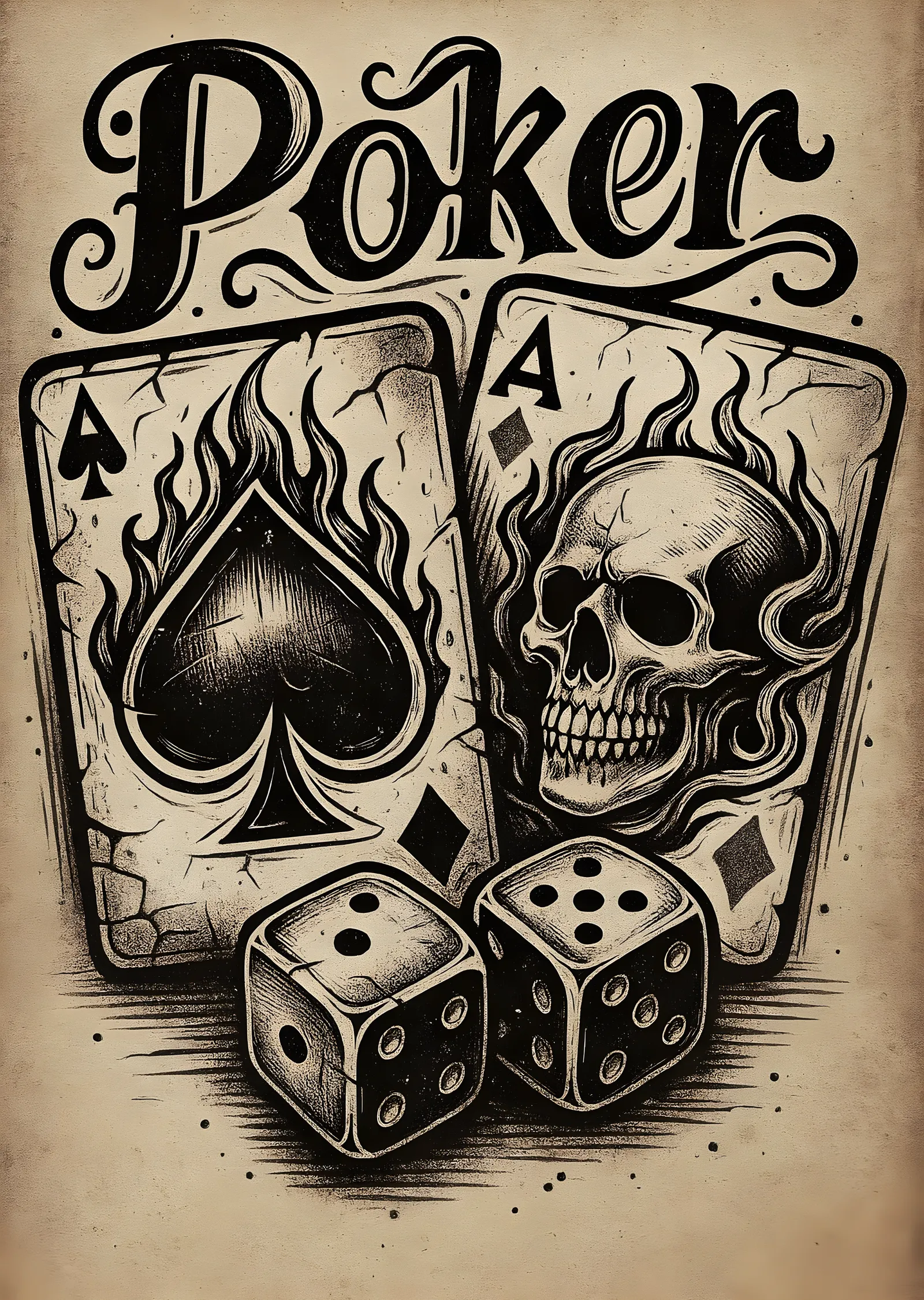 Poker: Kafatası Asları metal tablo