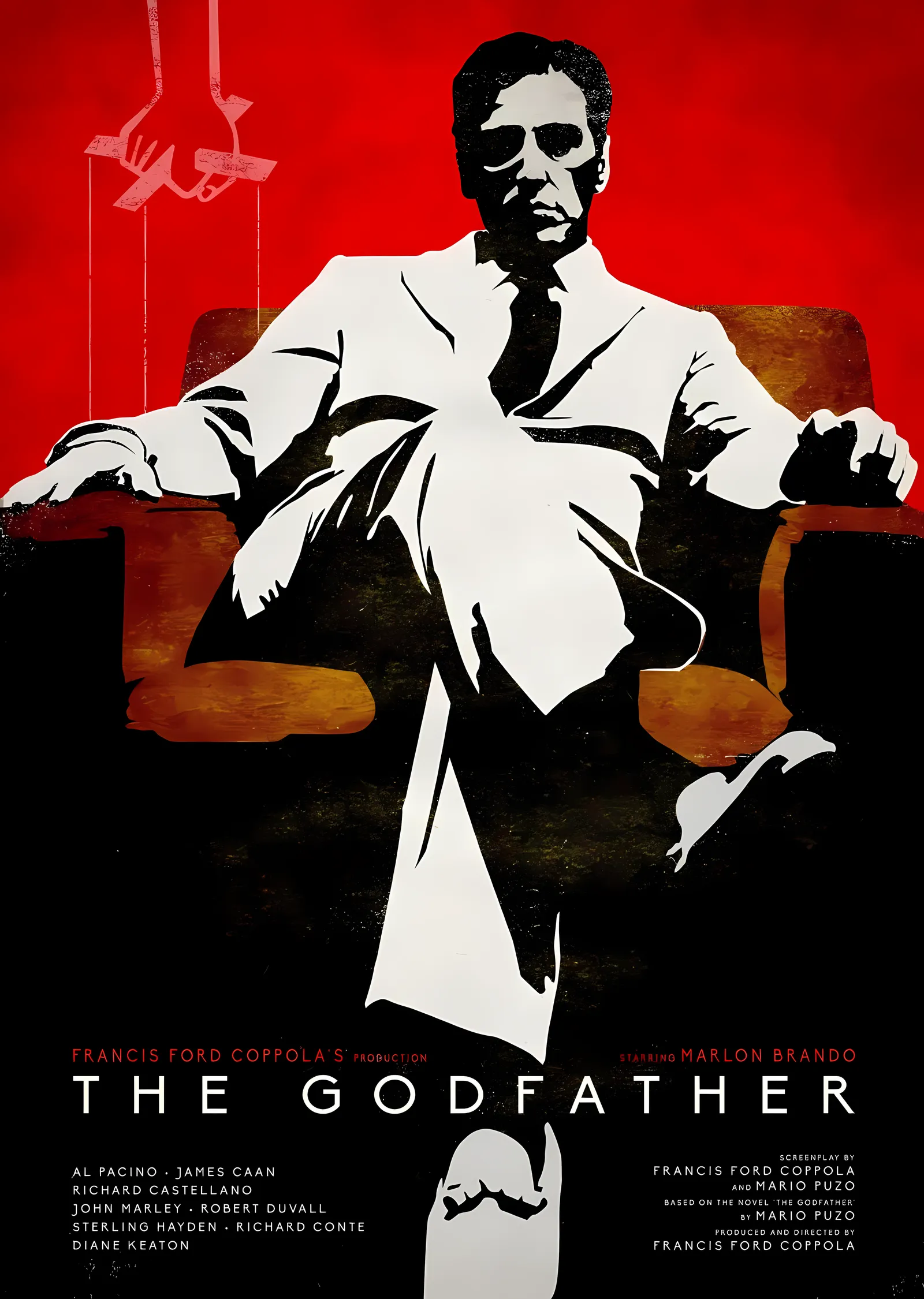 The Godfather: Kırmızı Zemin Kolaj metal tablo