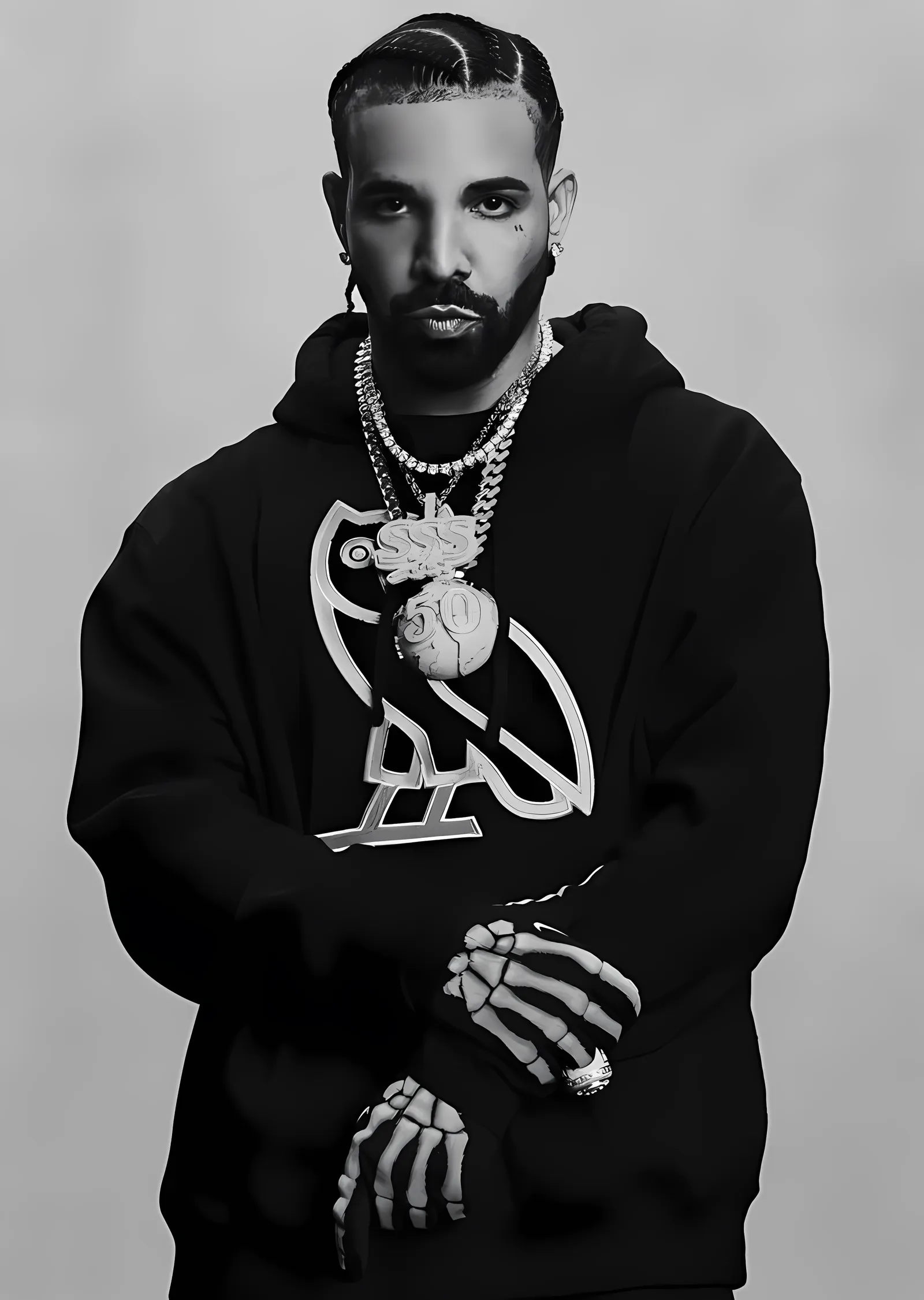 Drake: OVO Hoodie Portresi metal tablo
