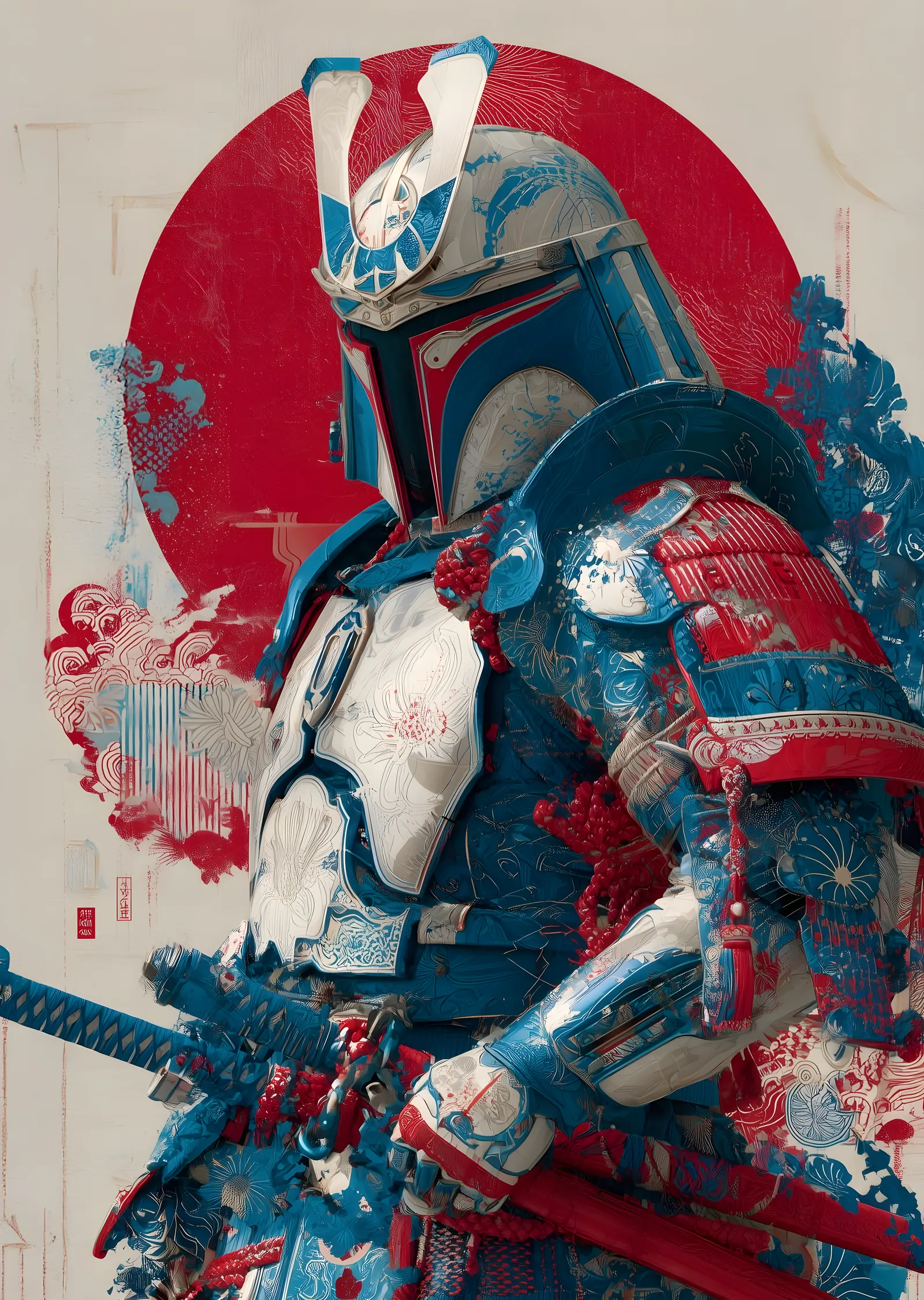 Boba Fett: Samurai Stili metal tablo