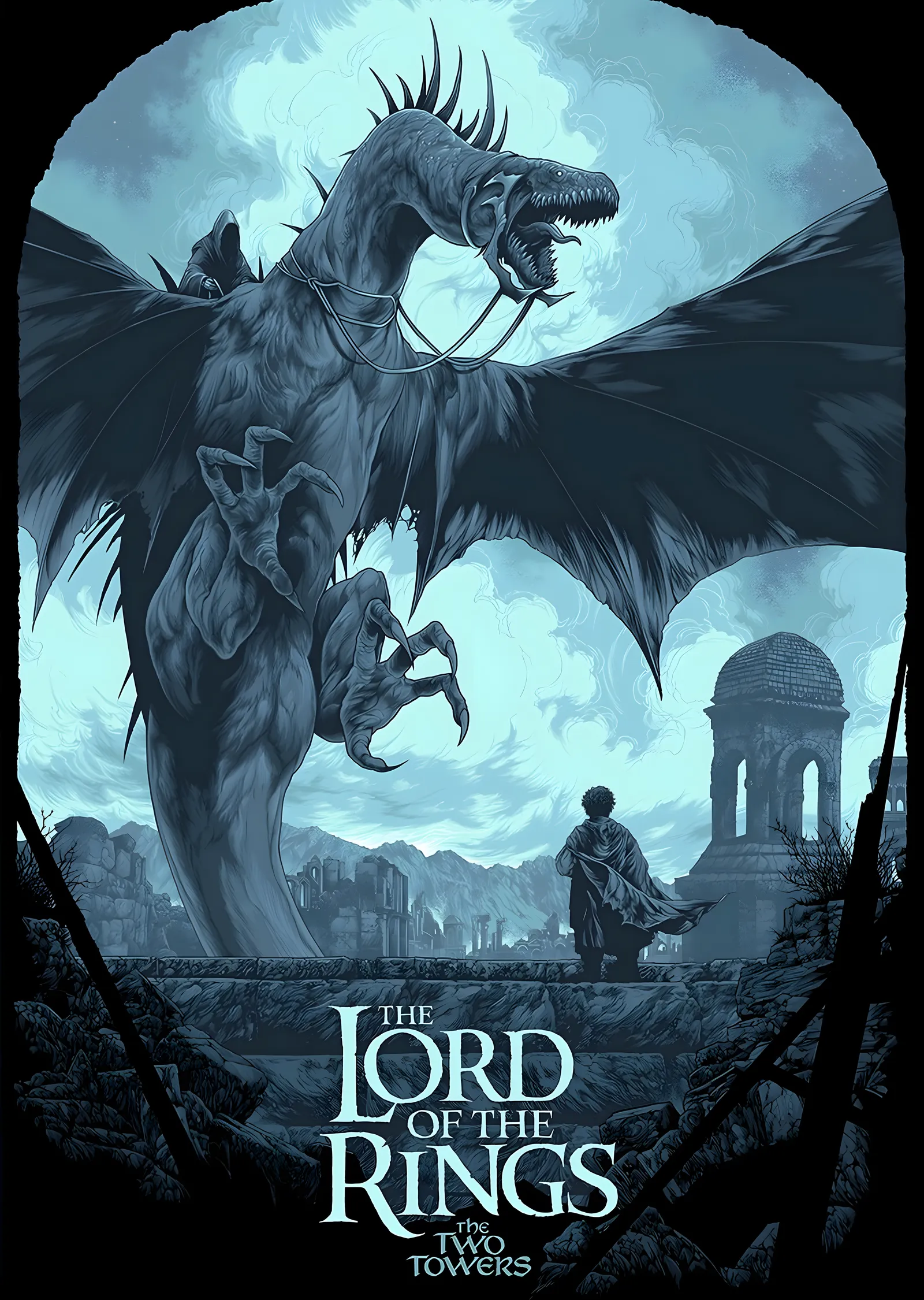 The Lord of the Rings: The Two Towers - Ejderha ve Karakter metal tablo