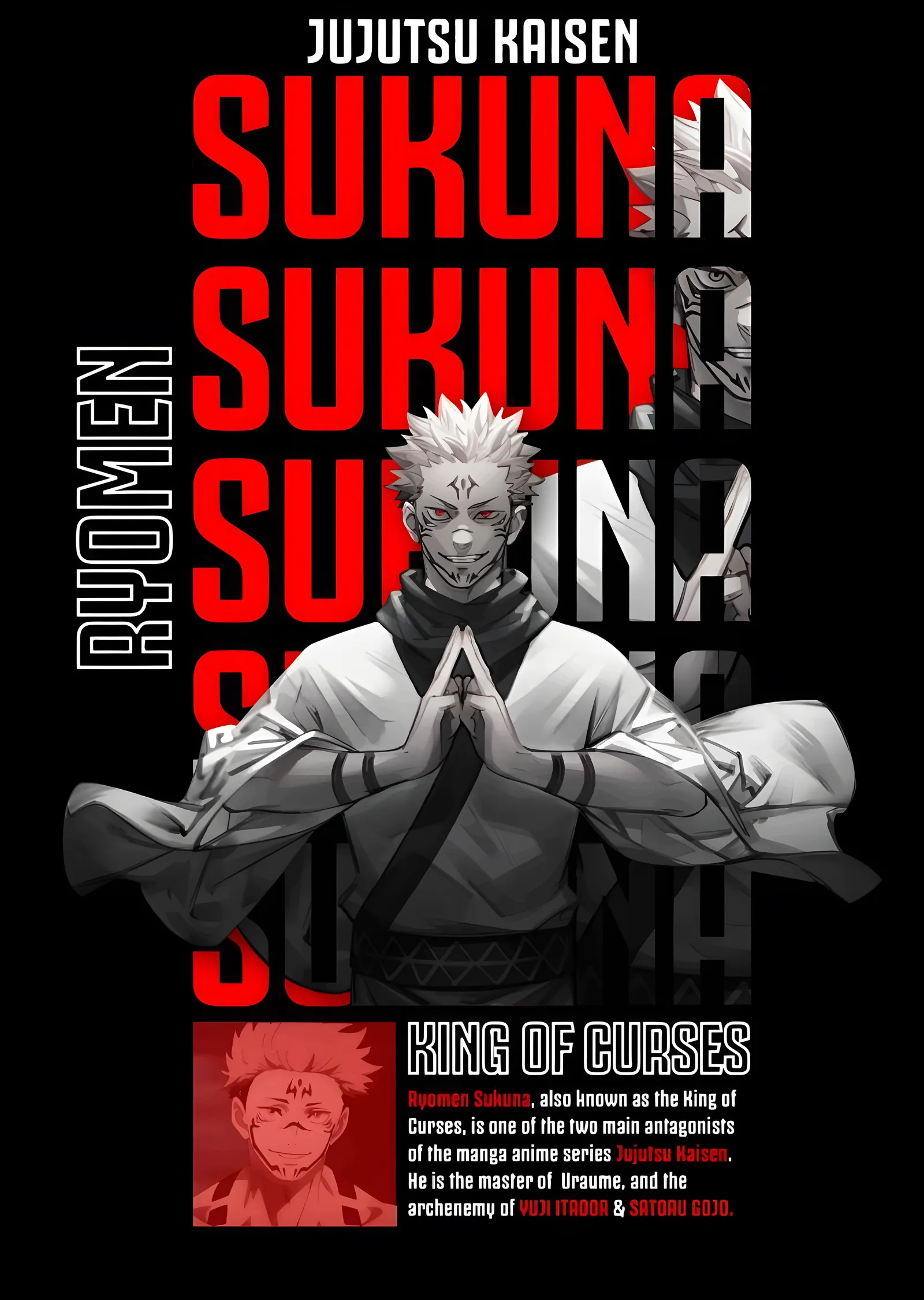 Ryomen Sukuna: Lanetlerin Kralı metal tablo