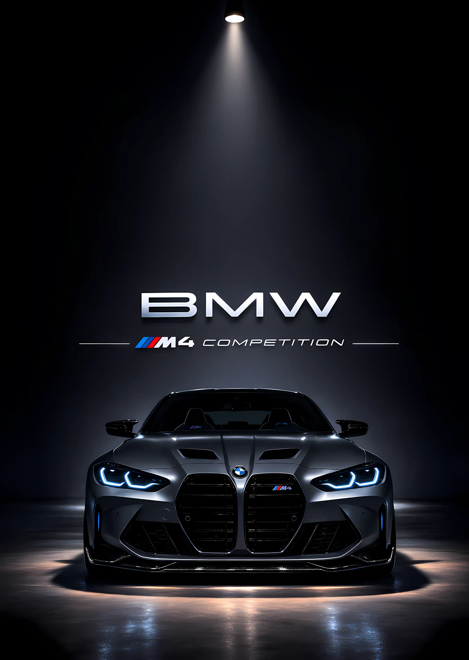 BMW M4 Competition - Karanlık metal tablo