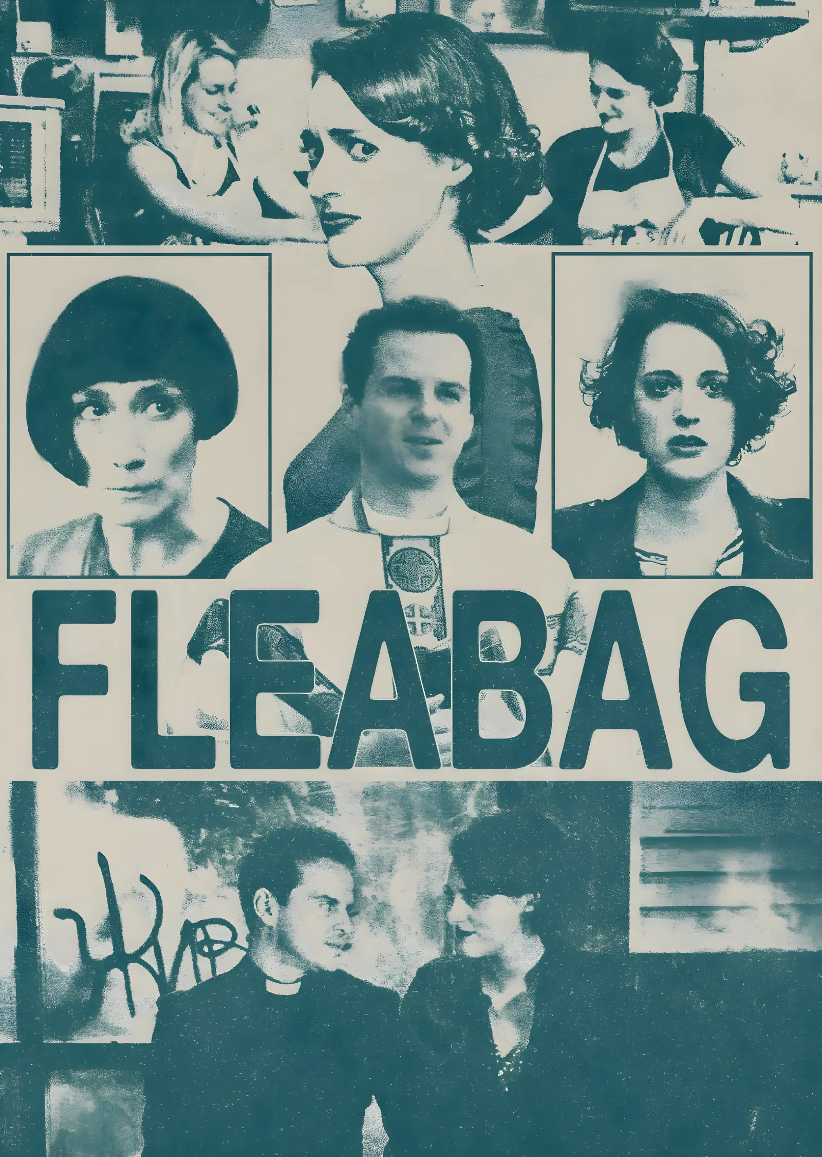 Fleabag: Sepya Kare Portreler metal tablo
