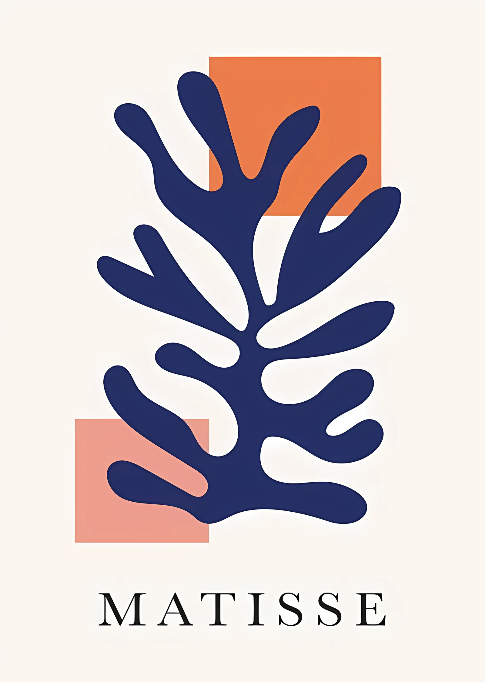 Matisse: Lacivert Yaprak metal tablo