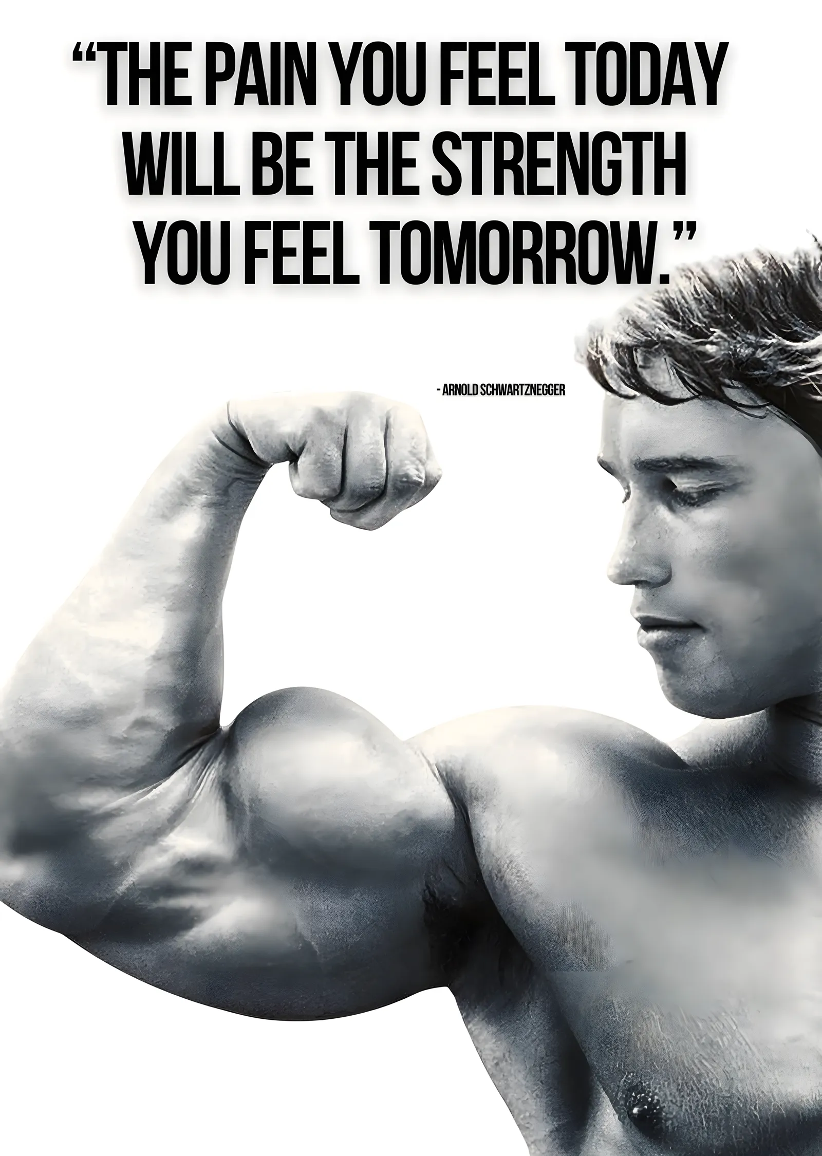 Arnold Schwarzenegger Motivasyonel Sözü metal tablo