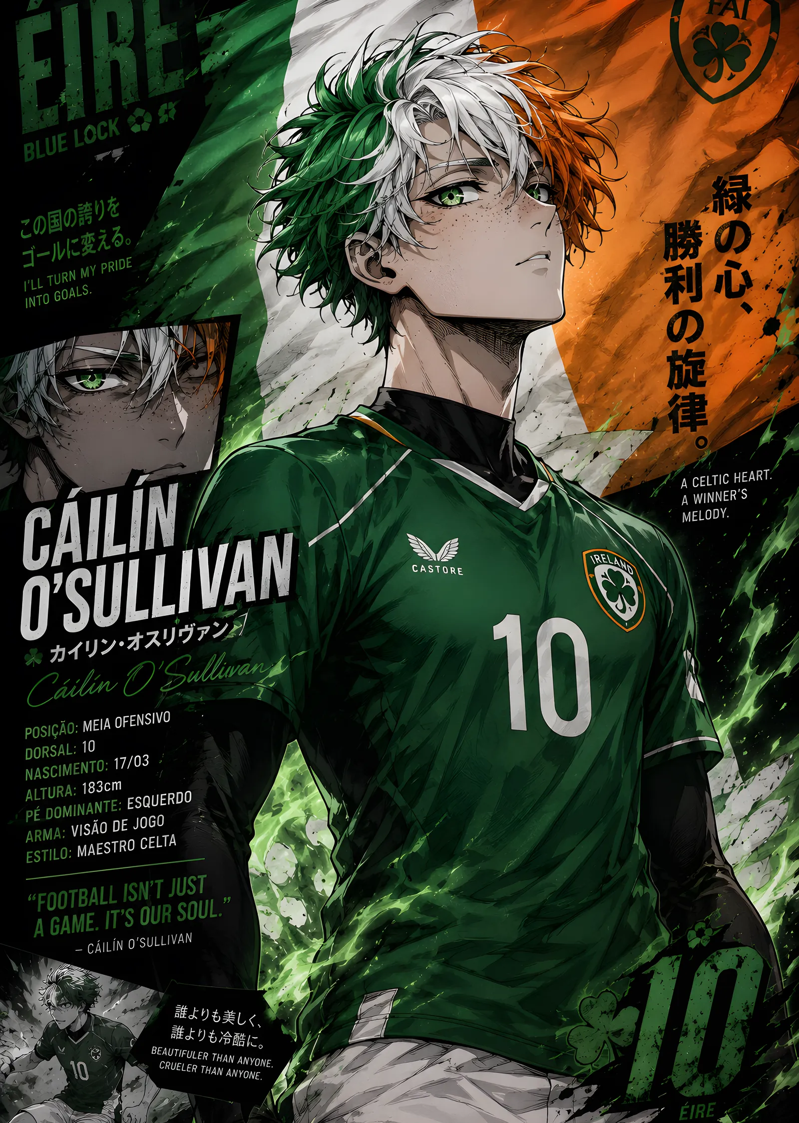 Anime Futbolcu: Yeşil Forma 10 Numara metal tablo