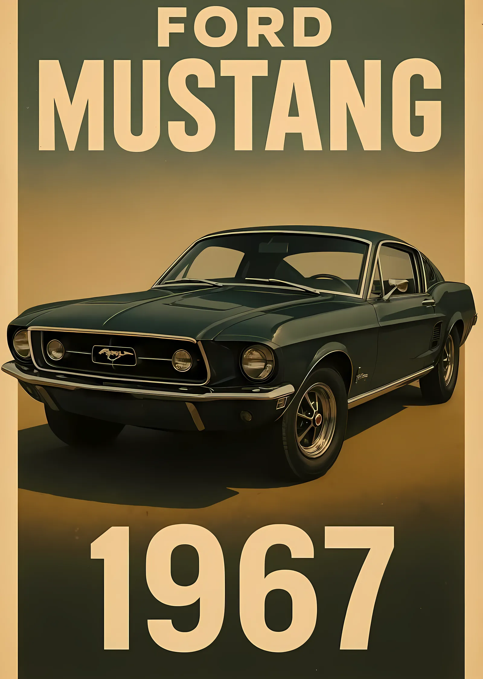 Ford Mustang 1967 metal tablo