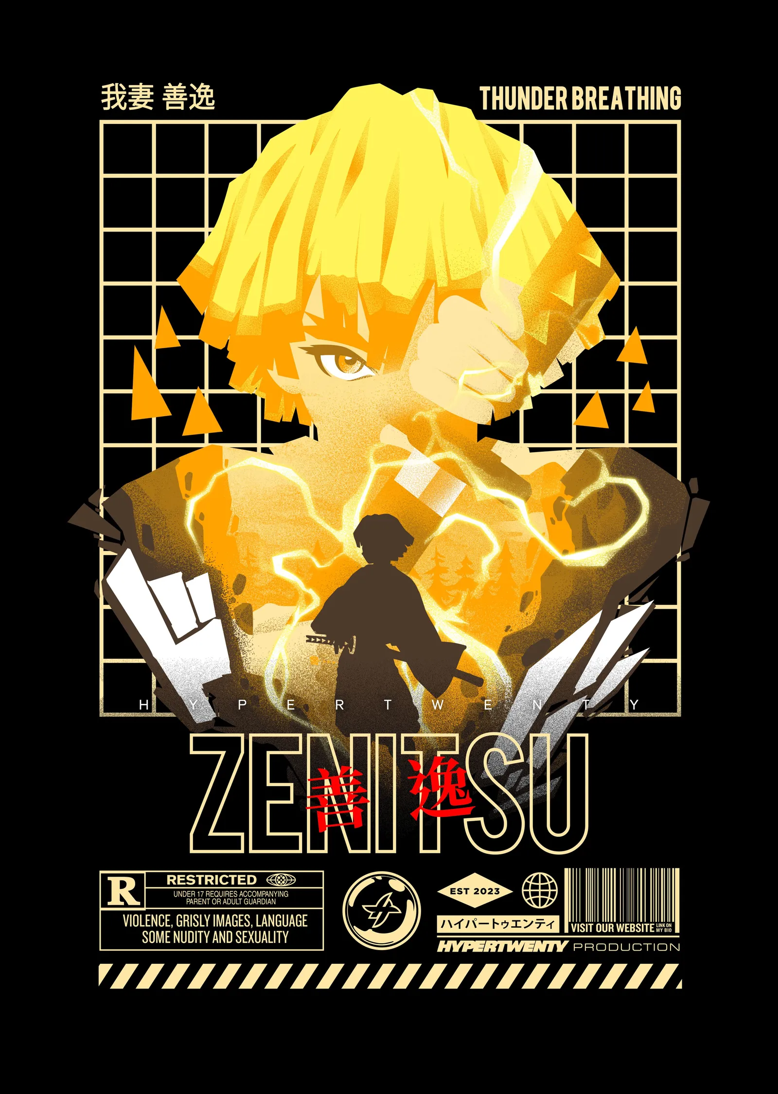 Kimetsu no Yaiba: Zenitsu Yıldırım Nefesi metal tablo