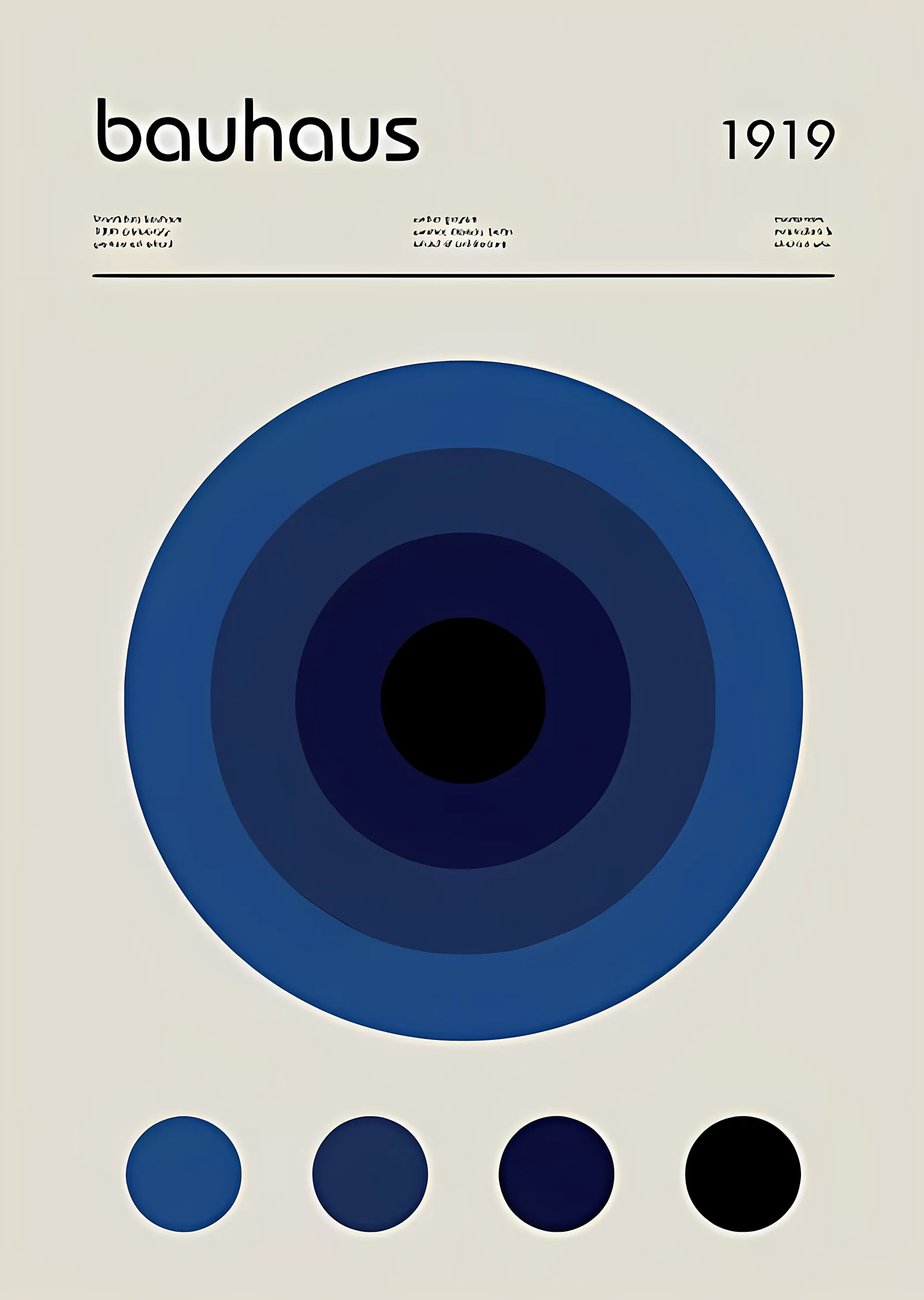 Bauhaus 1919: Mavi Daireler metal tablo