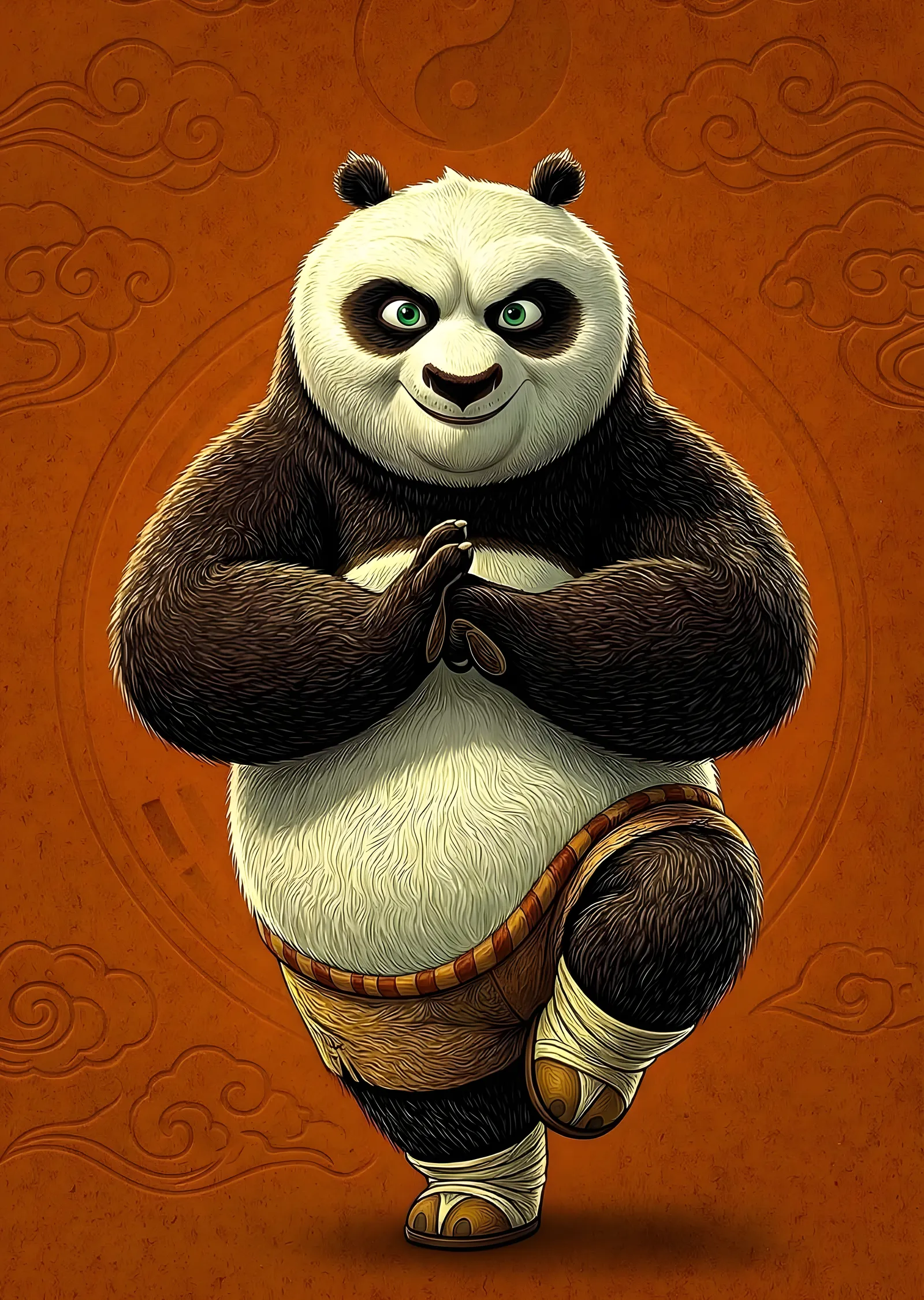 Kung Fu Panda: Bulut Motifleri metal tablo