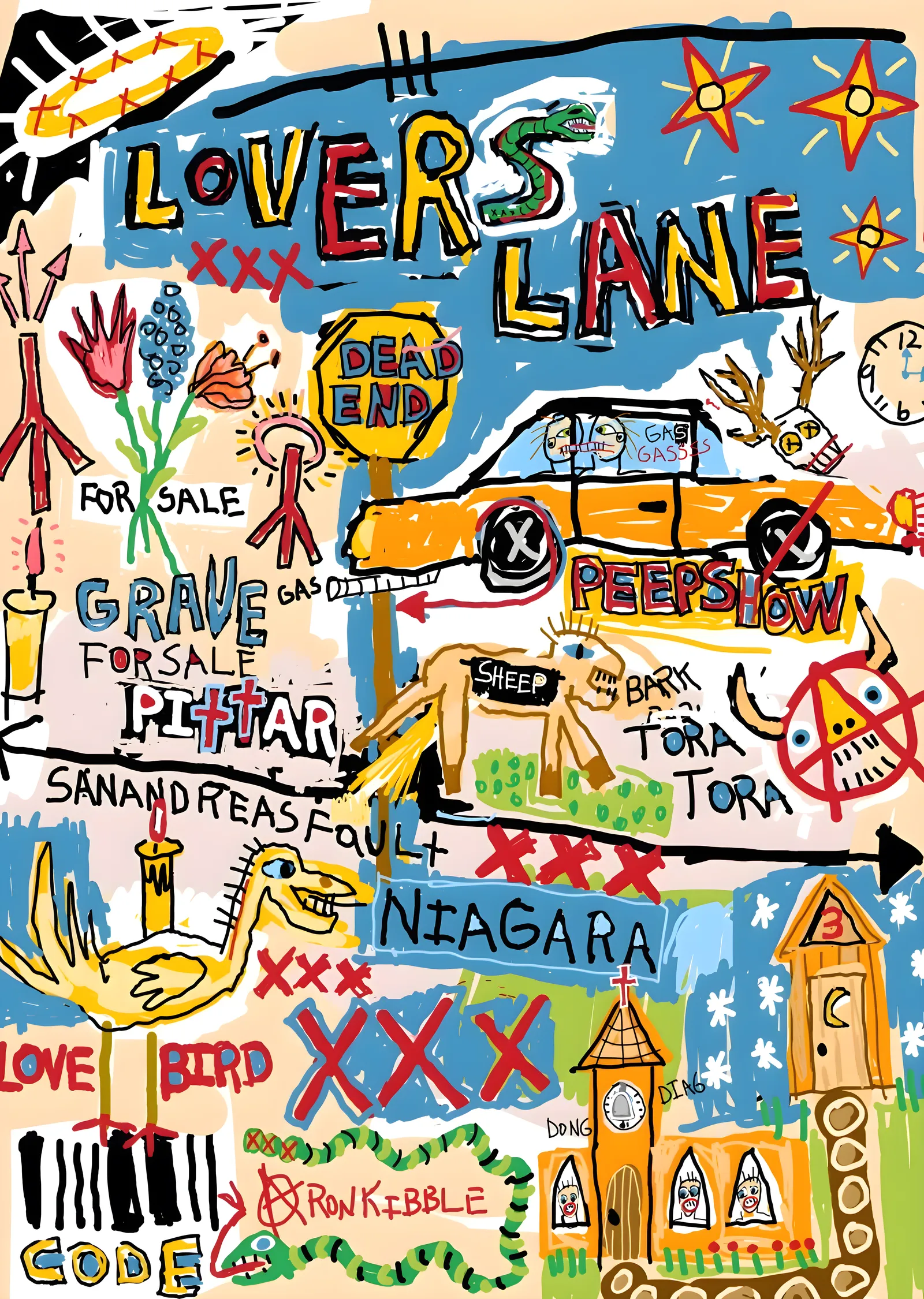 Lovers Lane: Karmaşık Şehir Haritası metal tablo