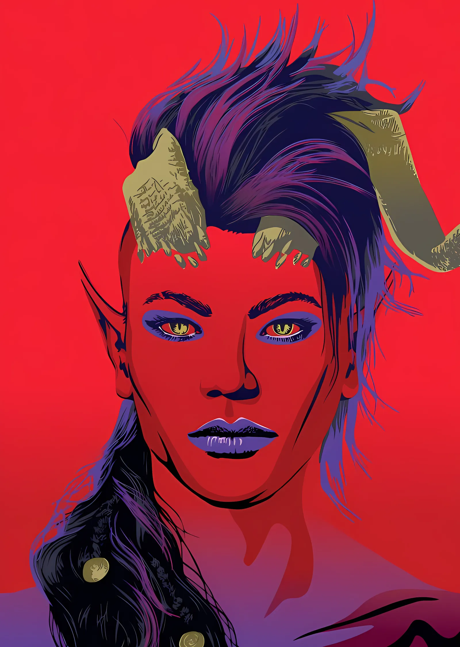 Baldur's Gate 3: Kızıl Tiefling metal tablo