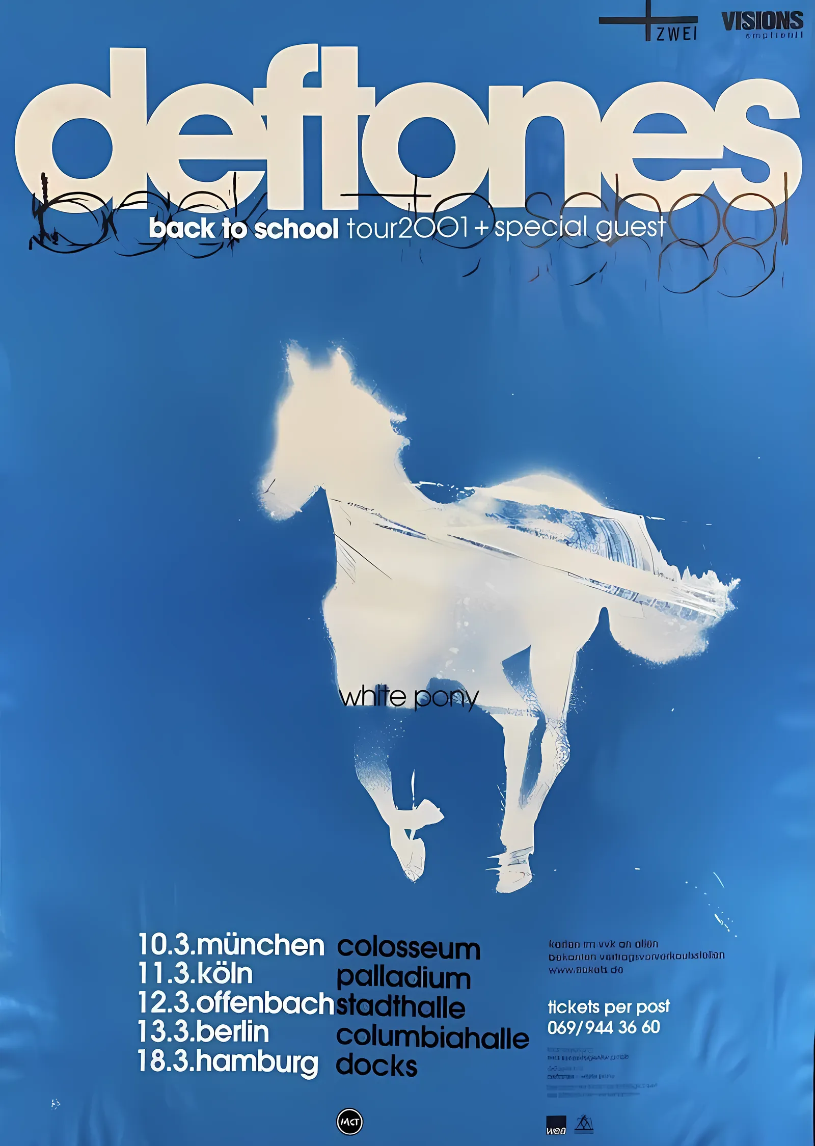 Deftones: White Pony Tour 2001 metal tablo