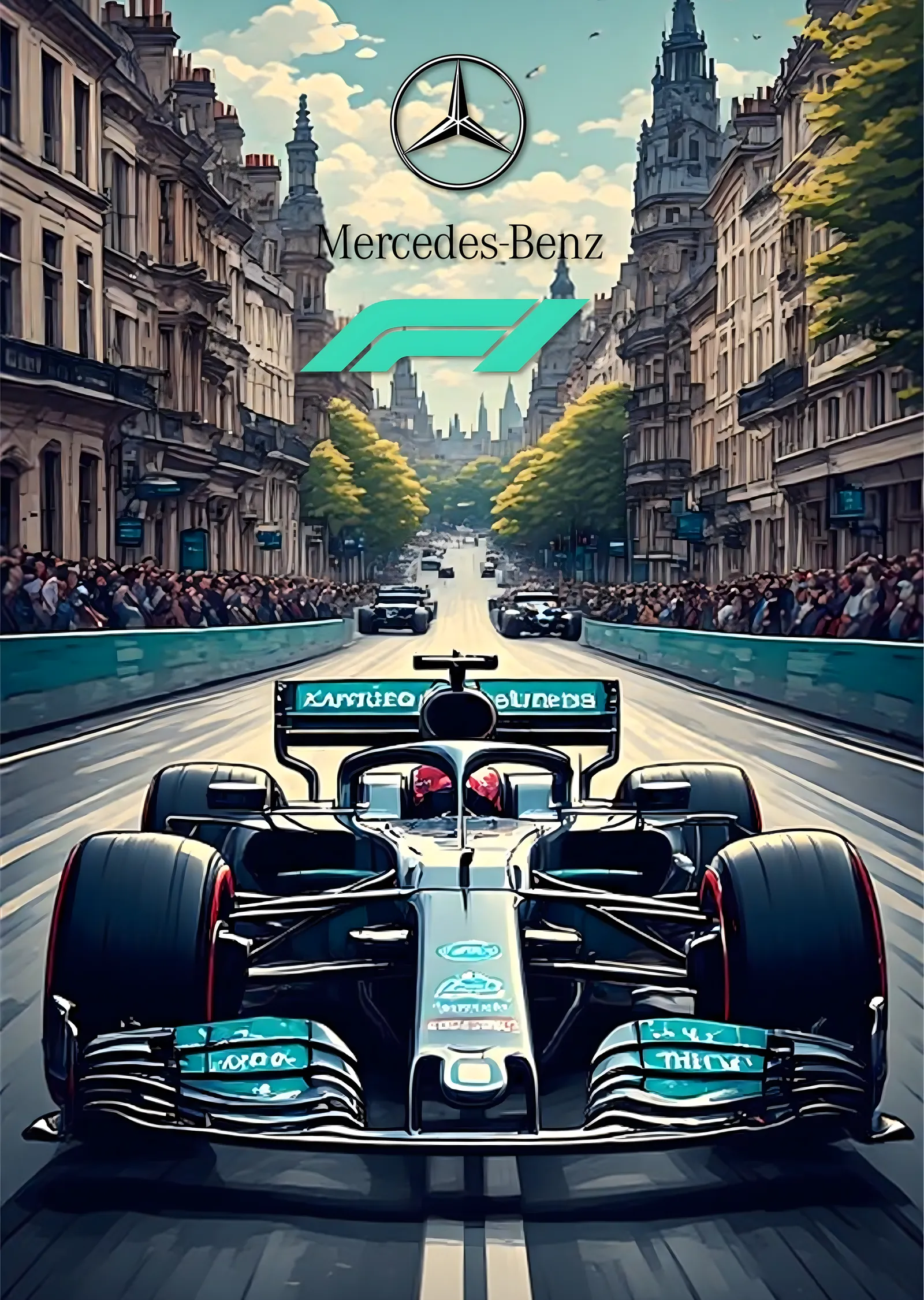 Mercedes F1 Car metal tablo
