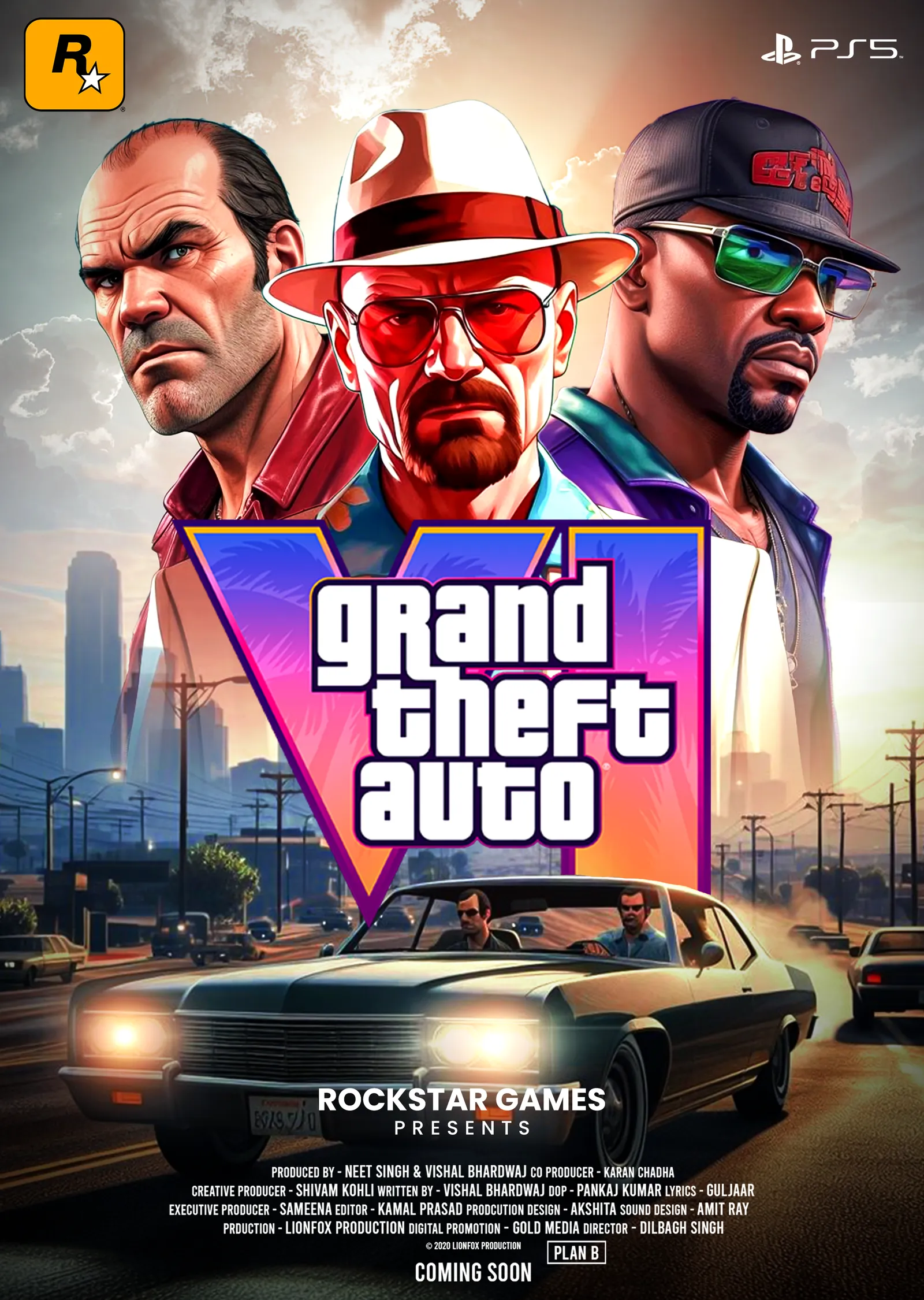 Grand Theft Auto VI - Üçlü Kadro metal tablo
