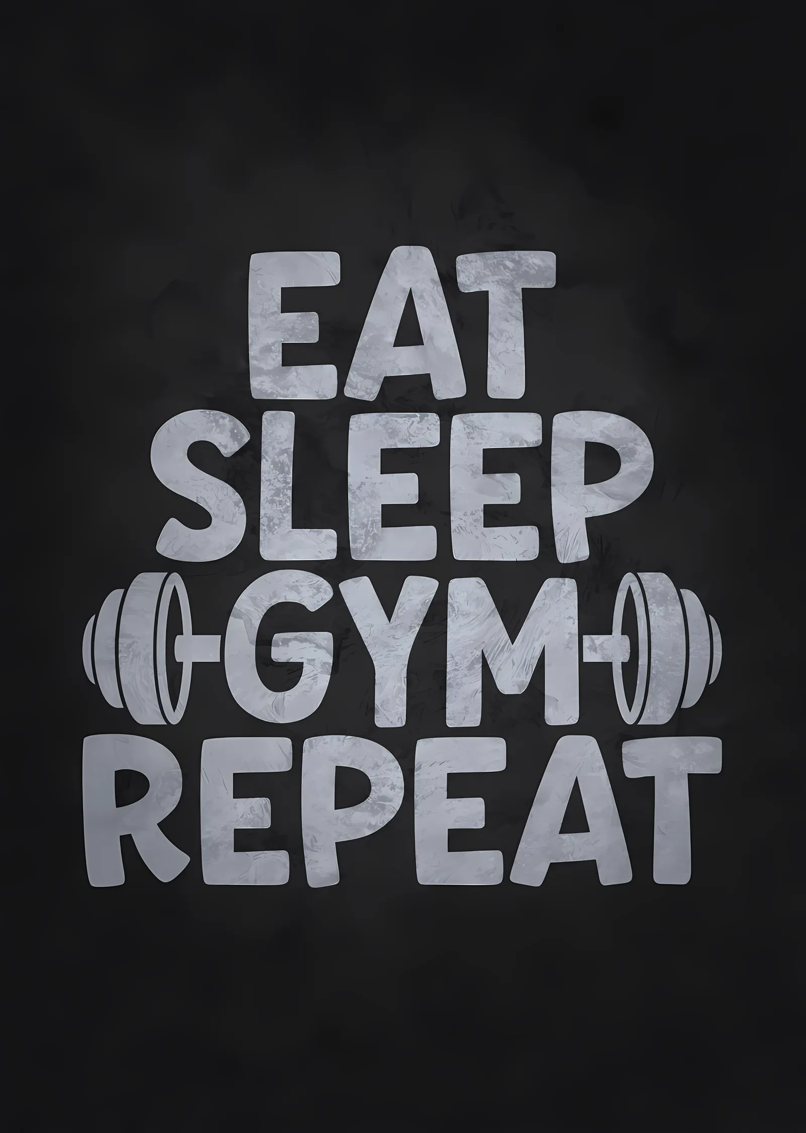 Eat Sleep Gym Repeat metal tablo