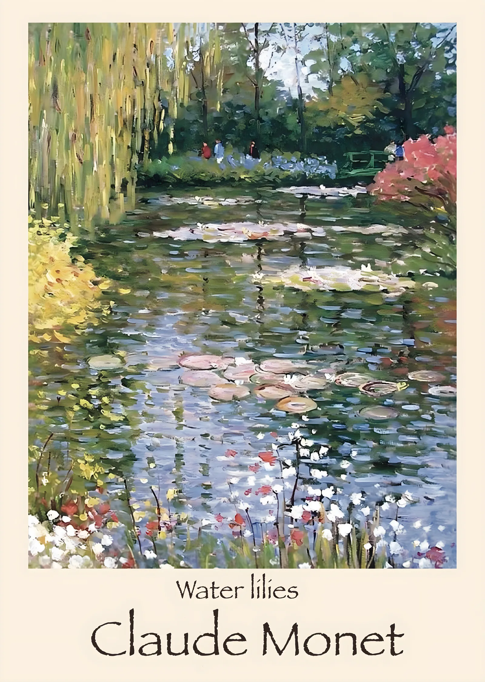 Claude Monet: Water Lilies · Dikey Kadraj metal tablo
