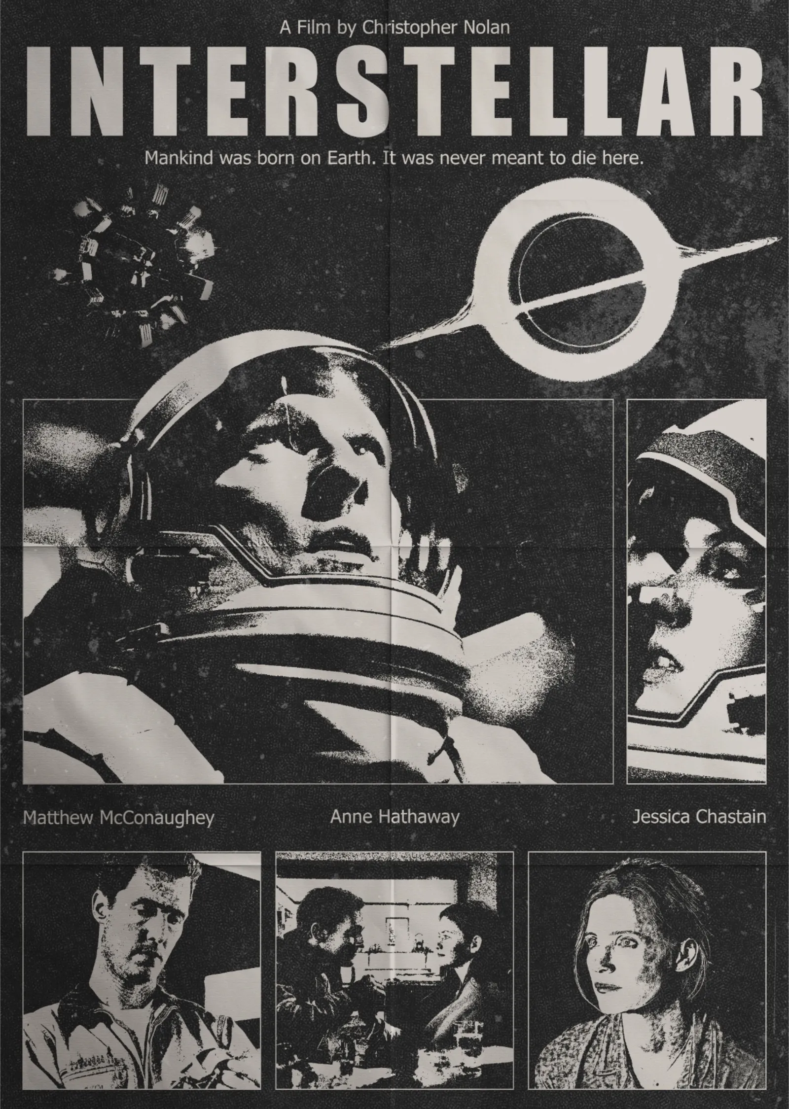 Interstellar - Retro Gazete Kolajı metal tablo