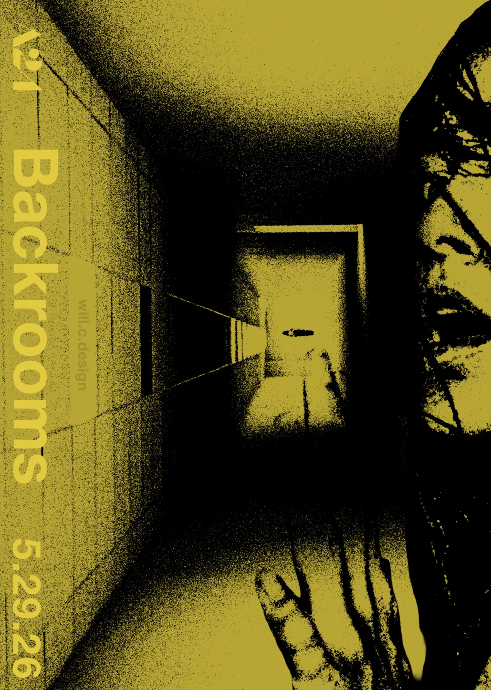 Backrooms - Kapı Aralığındaki Siluet metal tablo