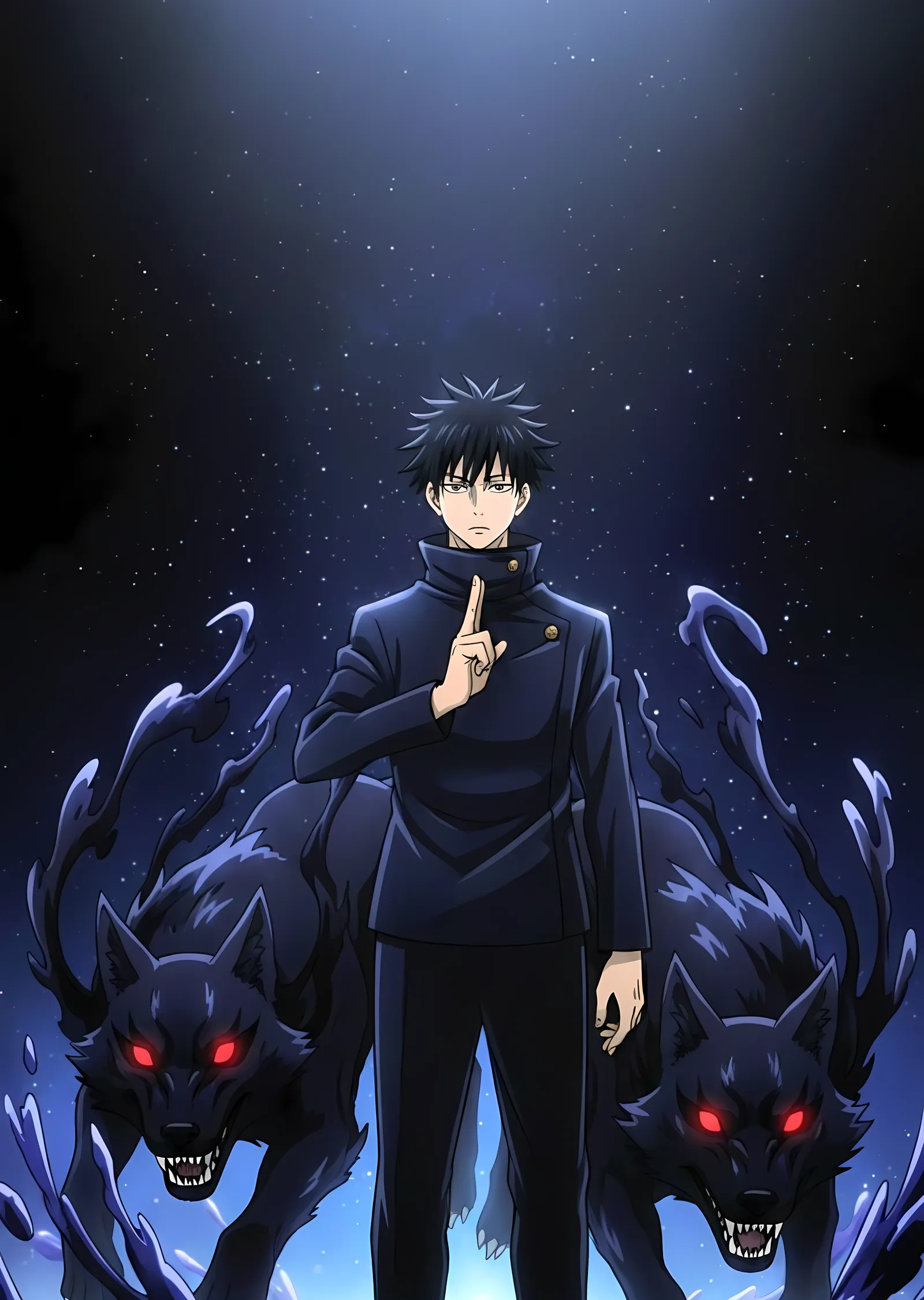 Jujutsu Kaisen - Megumi ve Gölge Kurtlar metal tablo