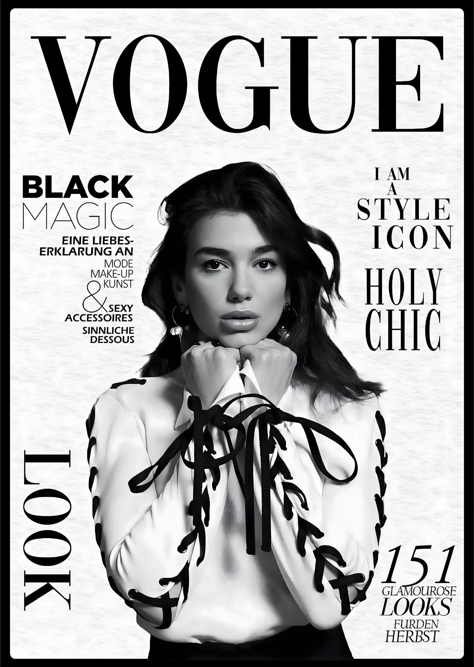 Dua Lipa: Vogue Cover Stili metal tablo