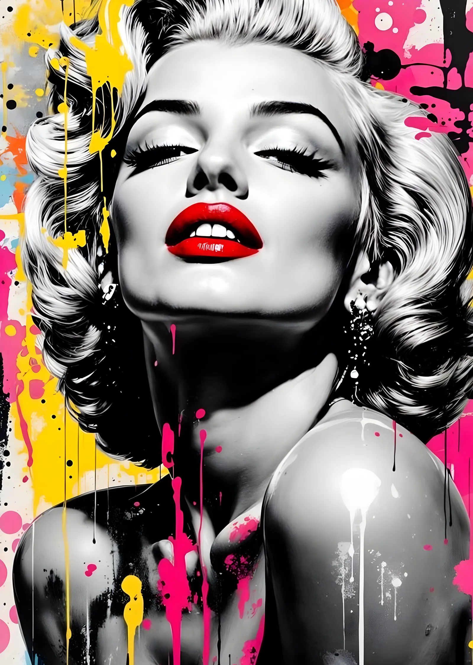Pop Art: Kırmızı Dudak metal tablo