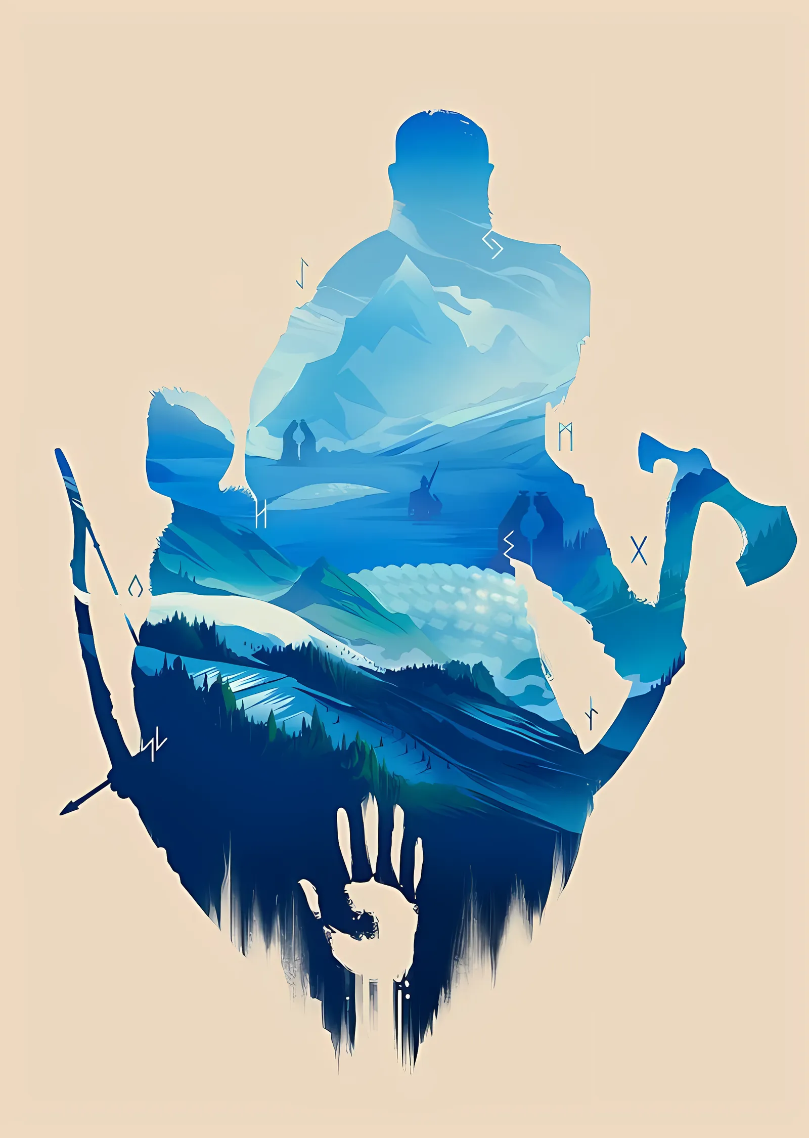 God of War: Baba ve Oğul metal tablo