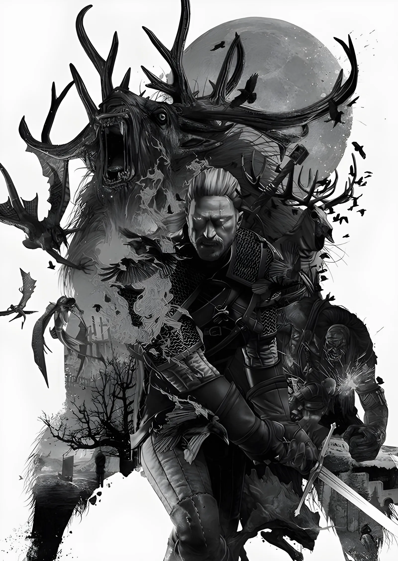 The Witcher: Gri Sürü metal tablo