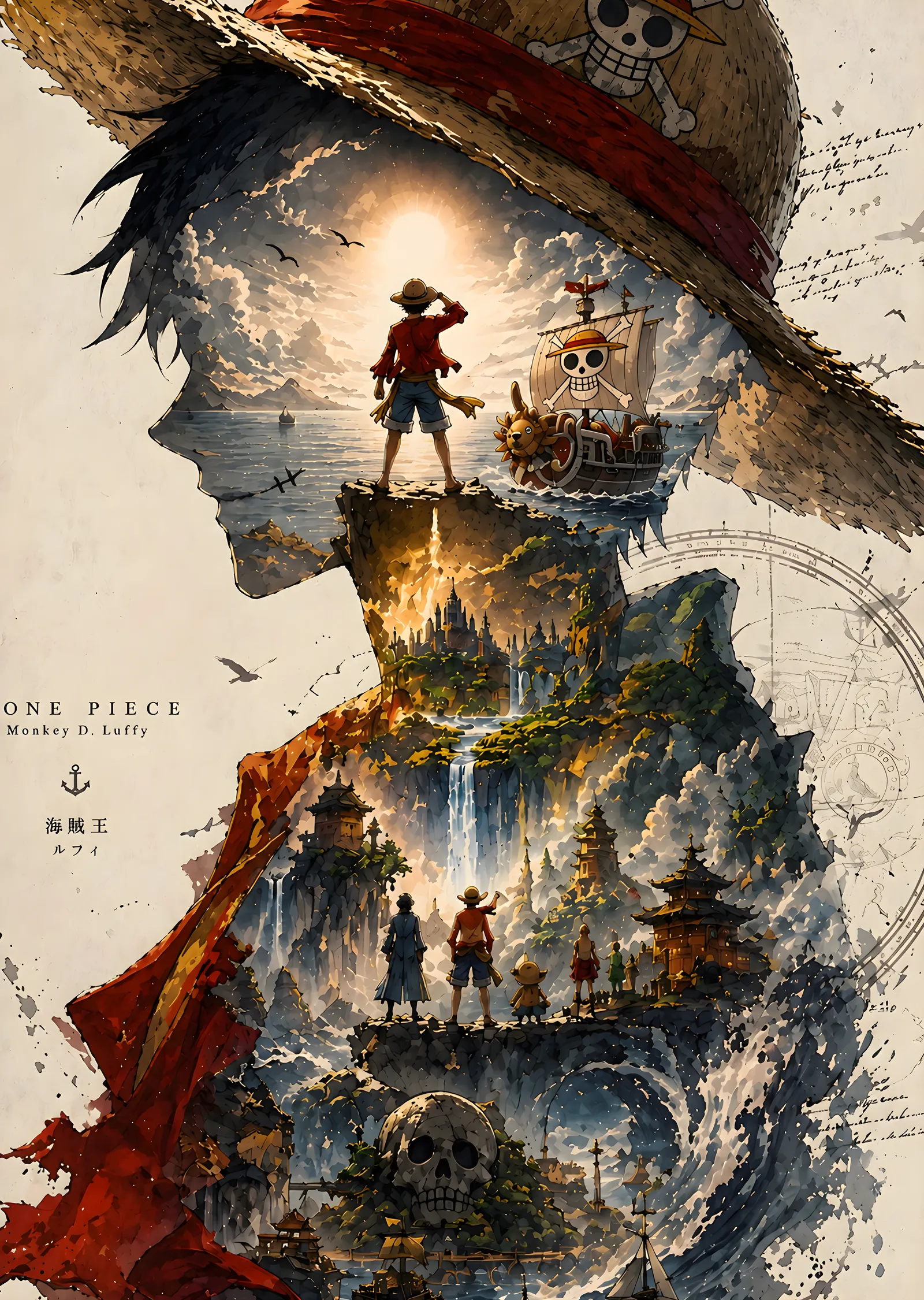 One Piece: Monkey D. Luffy metal tablo
