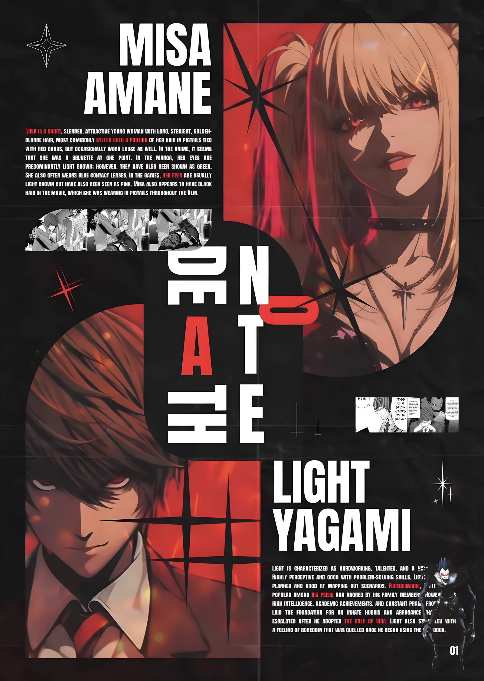 Death Note: Light ve Misa metal tablo